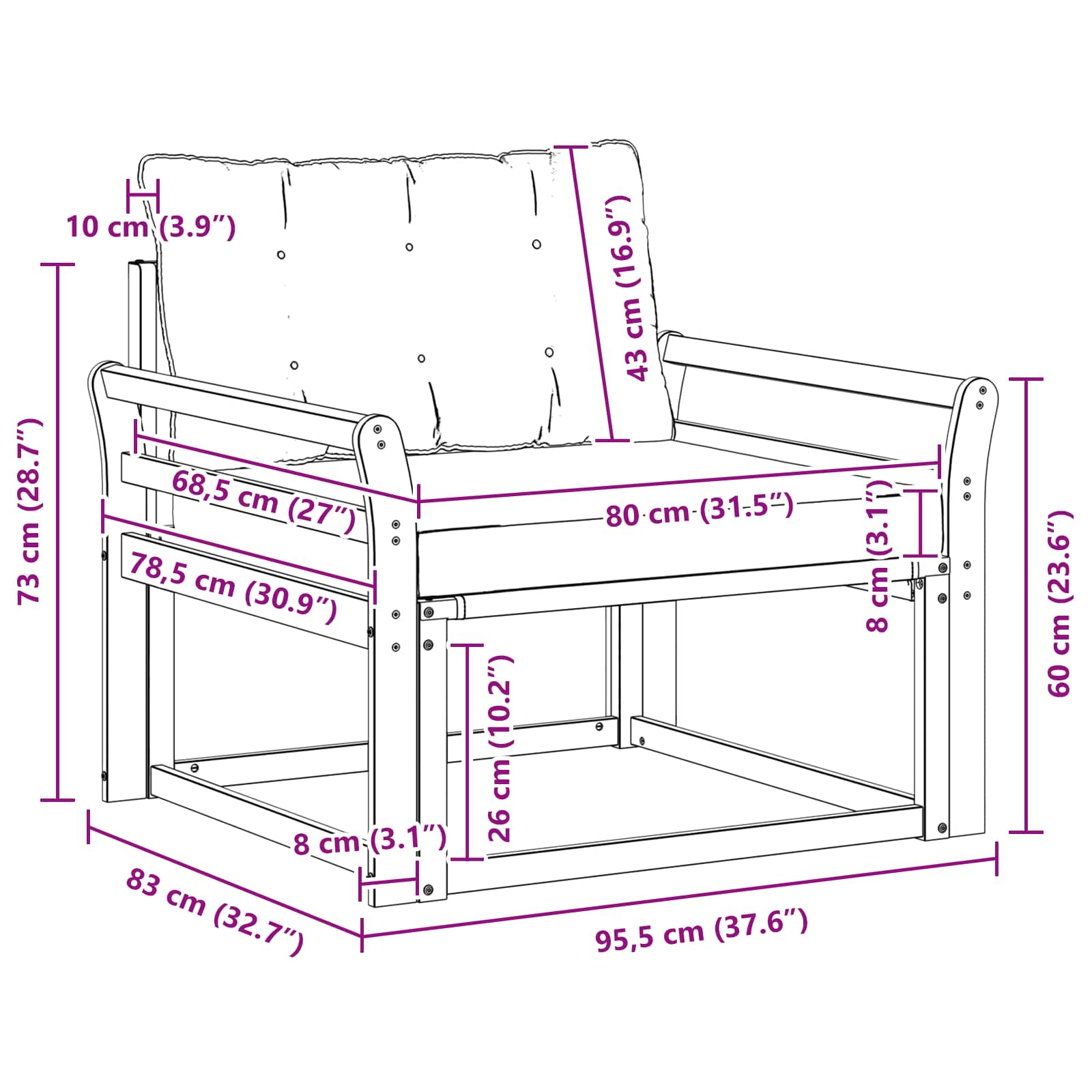 Set vanjskih sofa Čvrsto drvo akacije i Textilene Prirodna