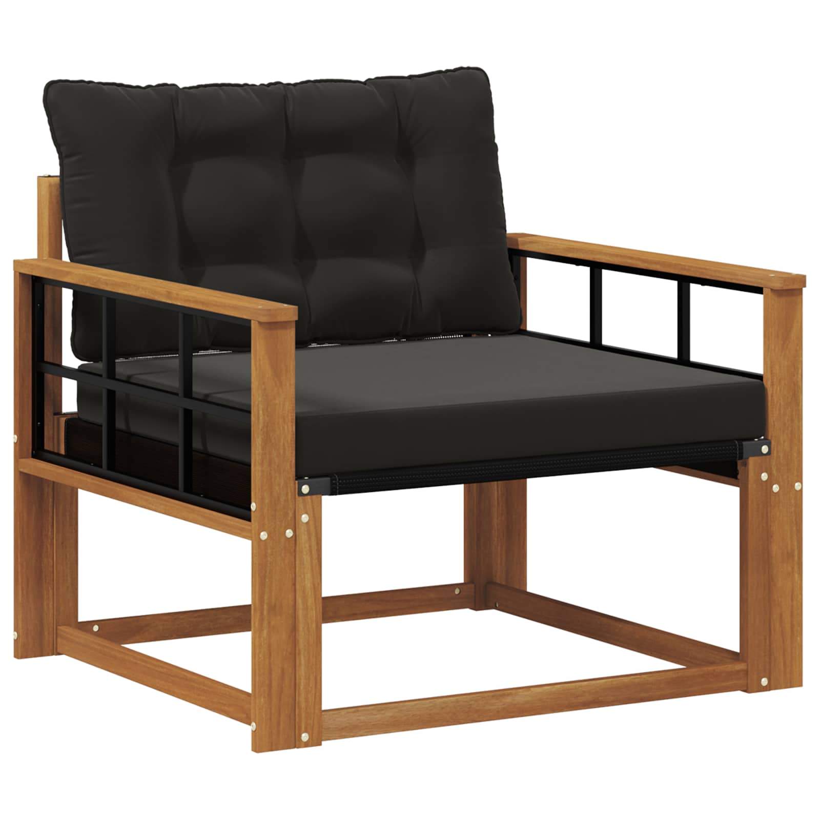 Set vanjskih sofa Čvrsto drvo akacije i Textilene Prirodna