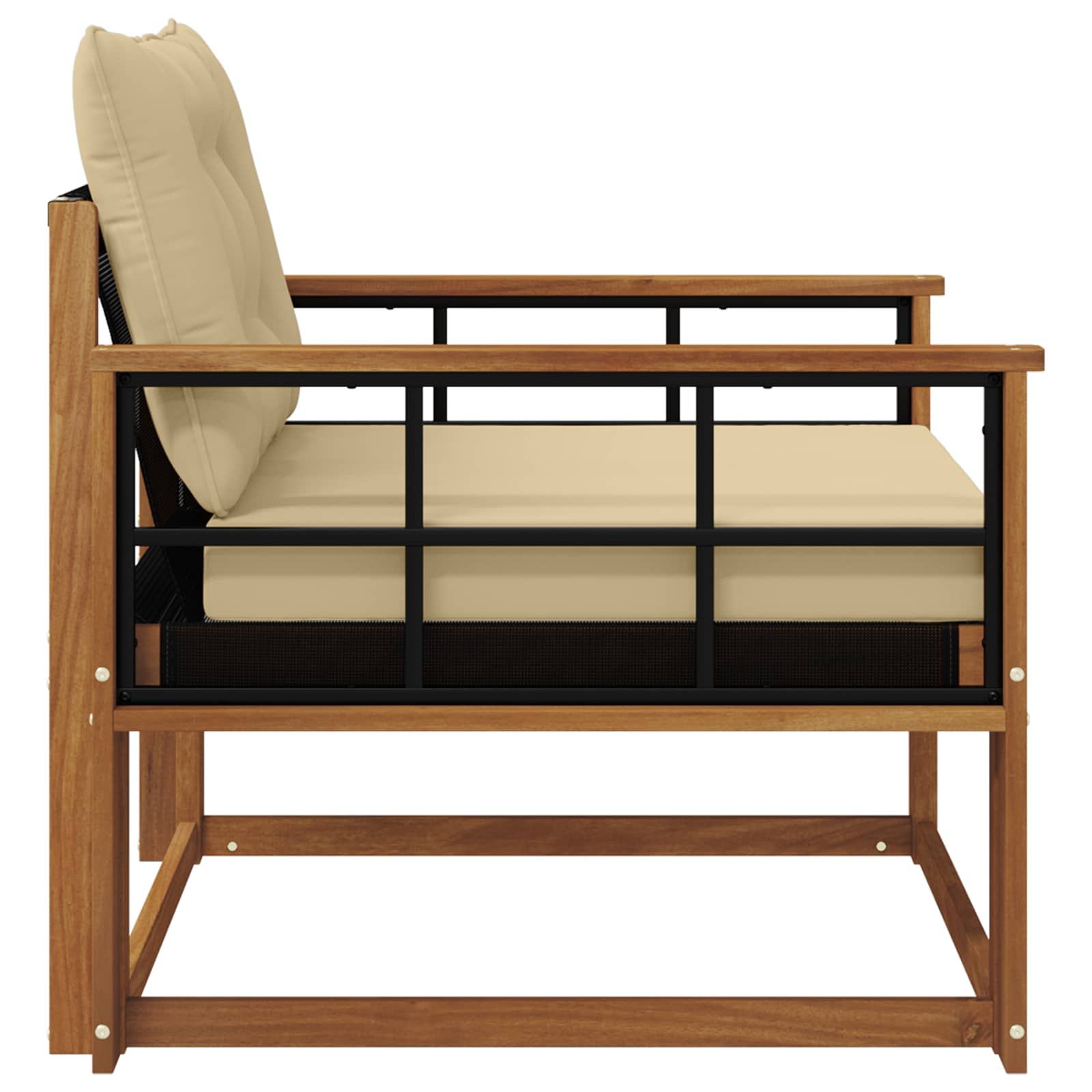 Set vanjskih sofa Čvrsto drvo akacije i Textilene Prirodna