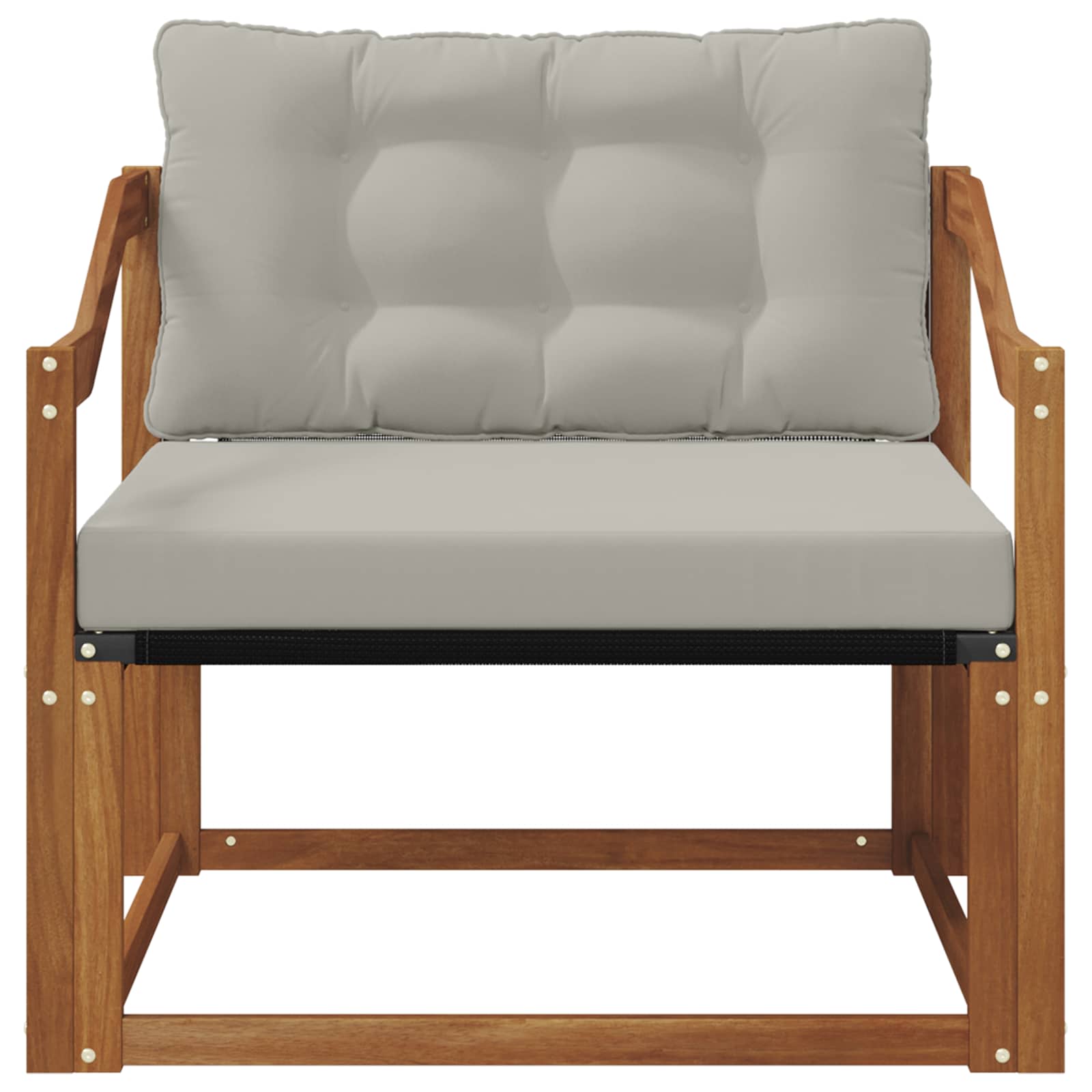 Set vanjskih sofa Čvrsto drvo akacije i Textilene Prirodna