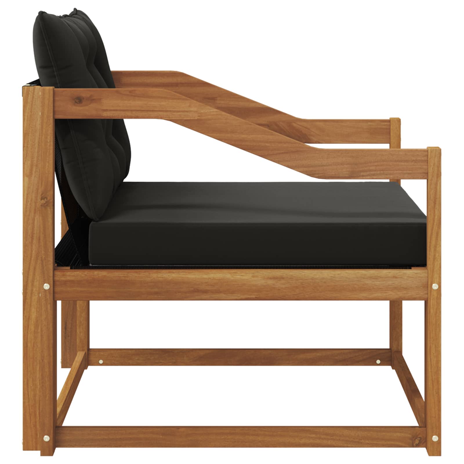 Set vanjskih sofa Čvrsto drvo akacije i Textilene Prirodna