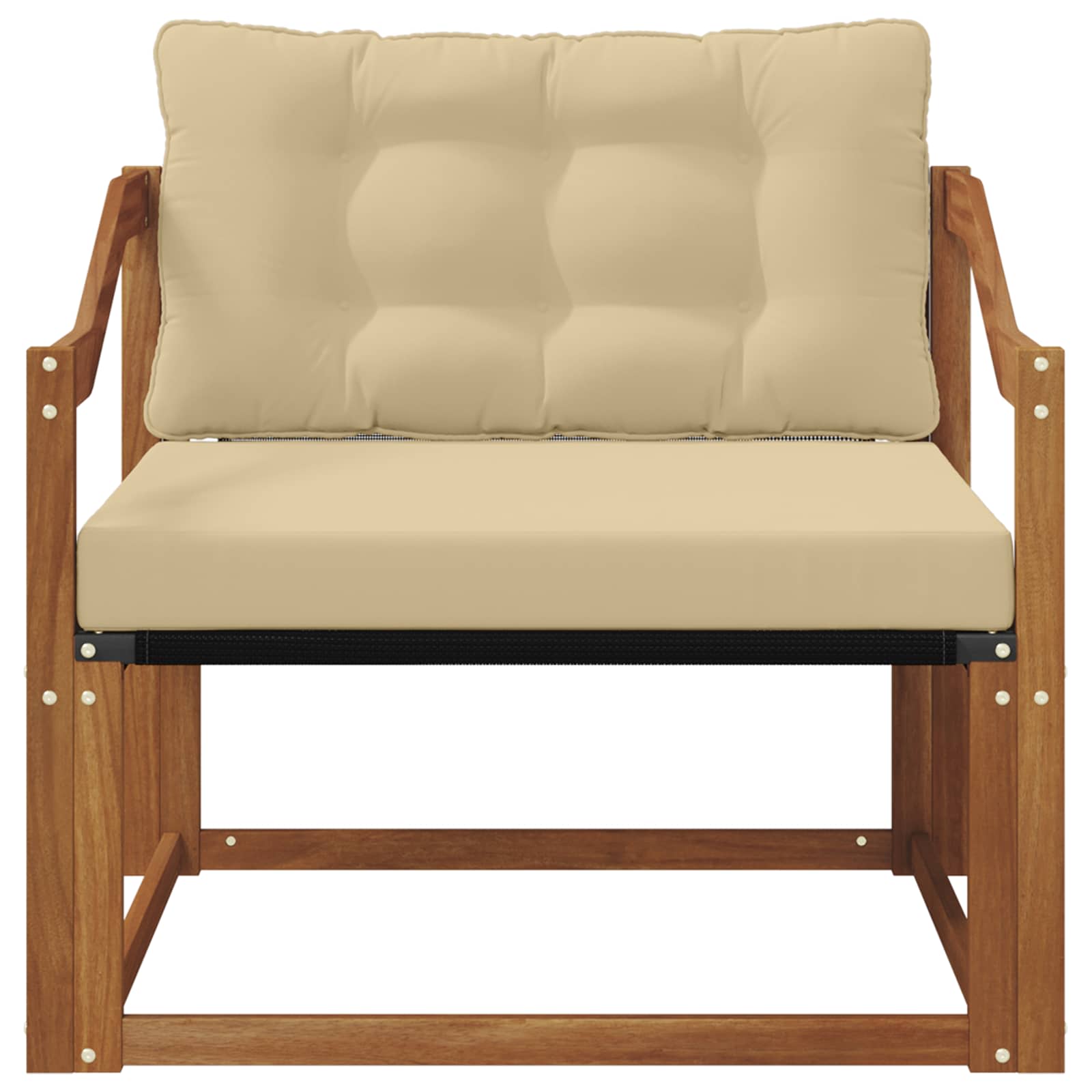 Set vanjskih sofa Čvrsto drvo akacije i Textilene Prirodna