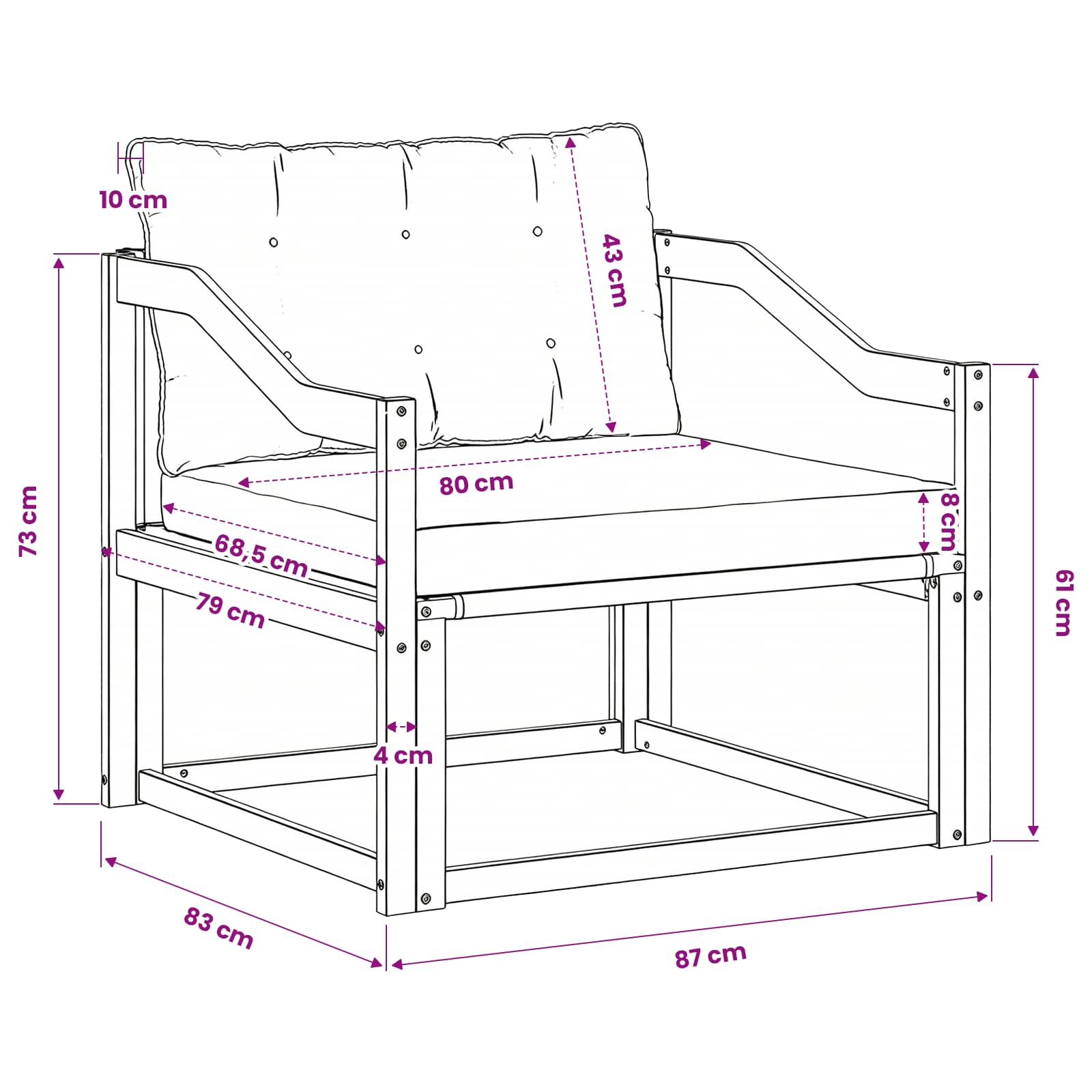 Set vanjskih sofa Čvrsto drvo akacije i Textilene Prirodna