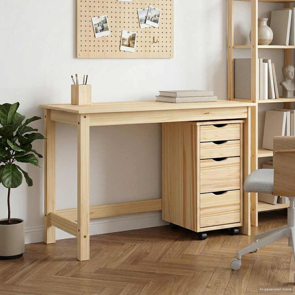 Set stola i pokretnog ormara MOSS 2 pcs Smeđa