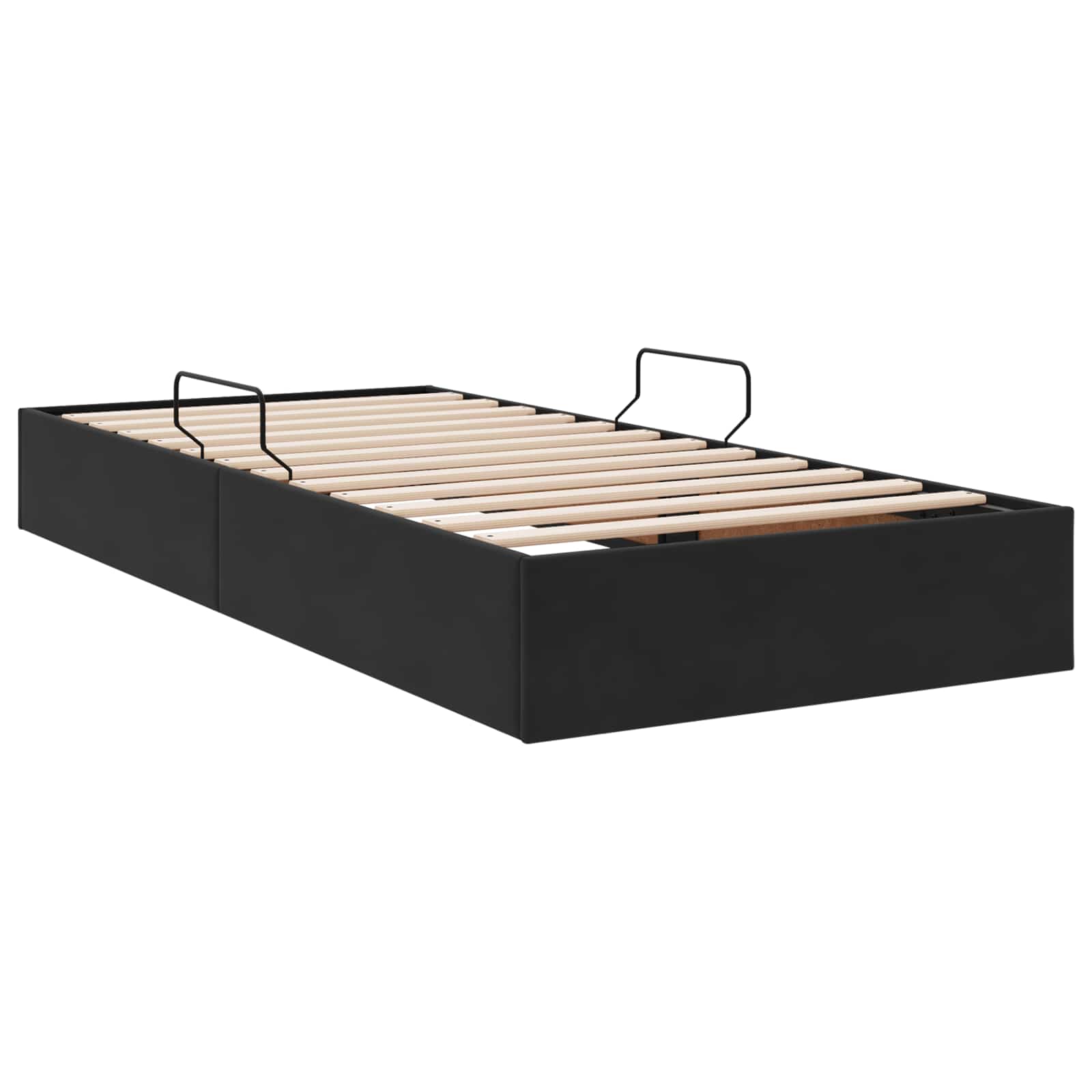 Otomanski krevet s pohranom Crna 90 x 190 cm Baršun