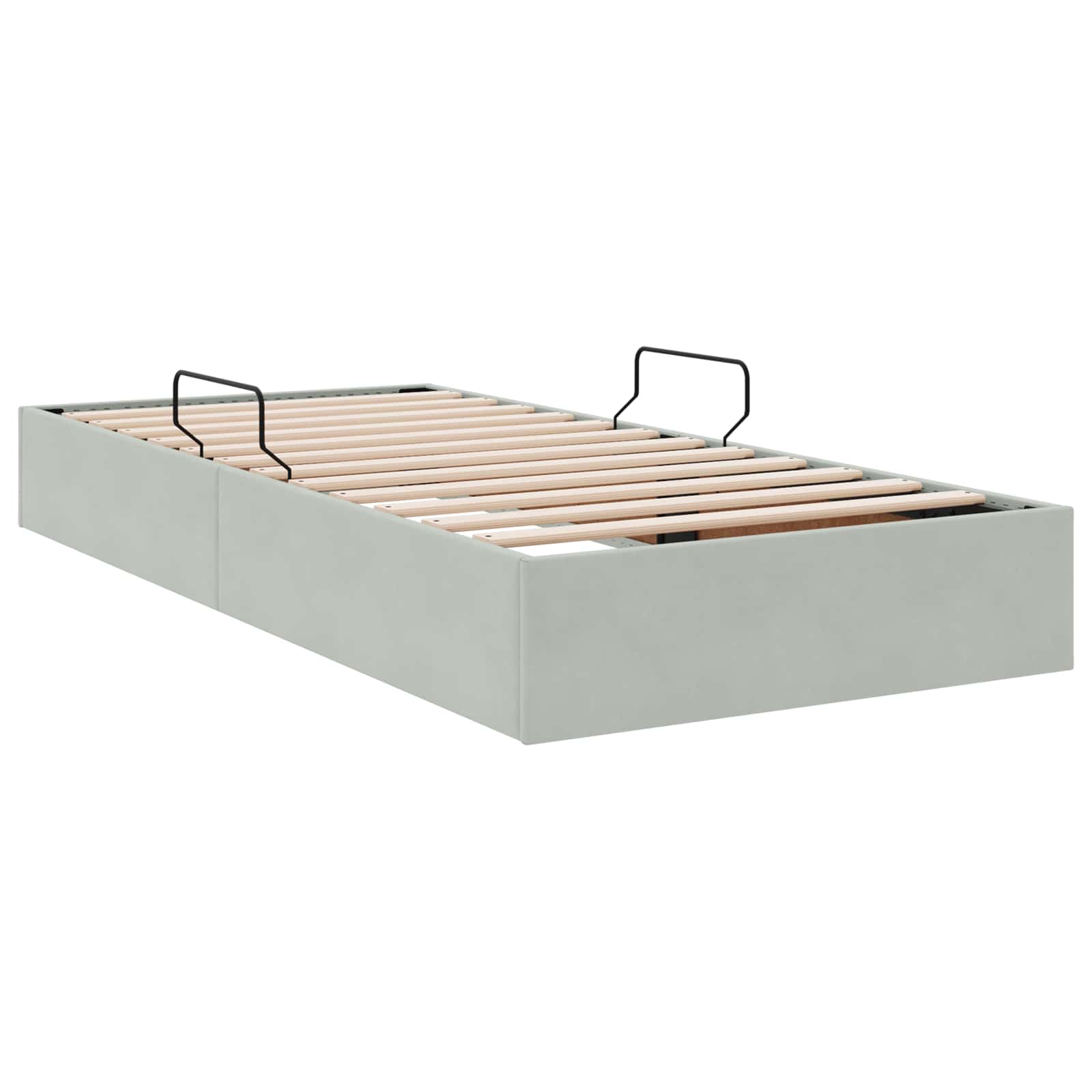 Otomanski krevet s pohranom Svjetlosiva 90 x 200 cm Baršun