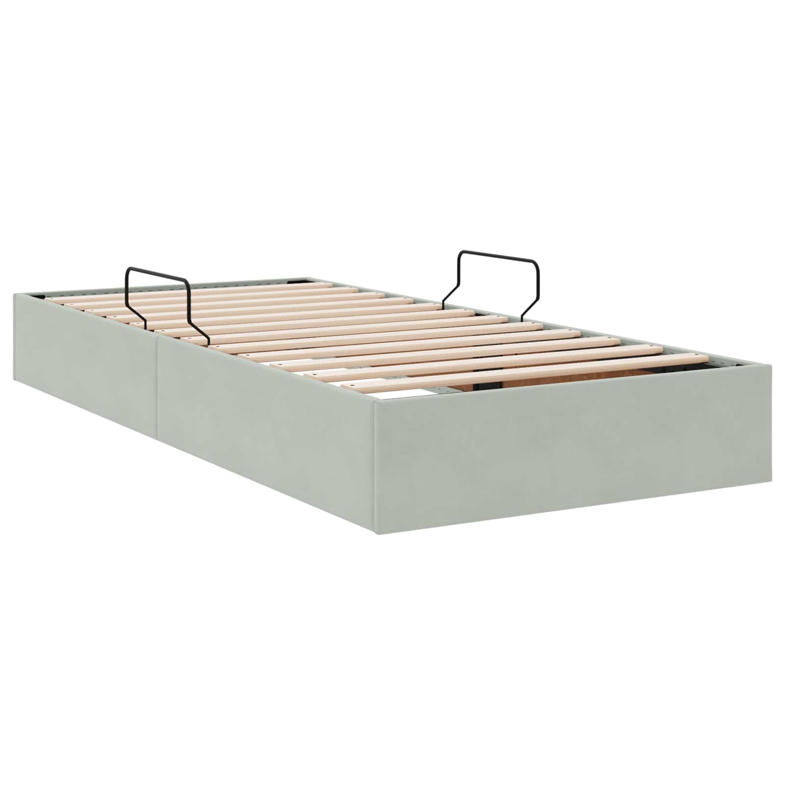 Otomanski krevet s pohranom Svjetlosiva 90 x 200 cm Baršun