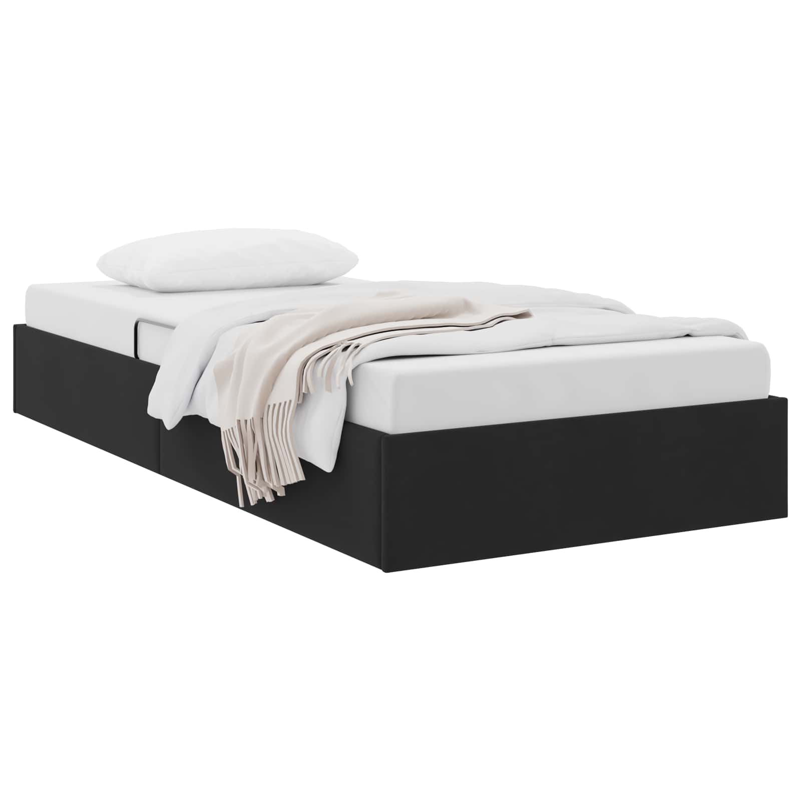 Otomanski krevet s pohranom Crna 90 x 200 cm Baršun