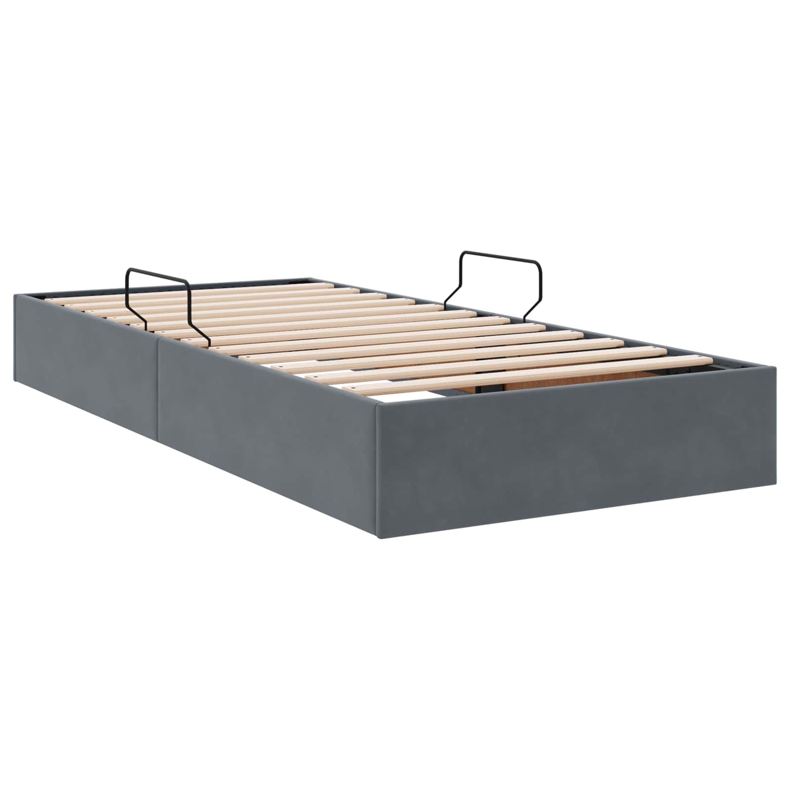 Otomanski krevet s pohranom Tamnosiva 100 x 200 cm Baršun
