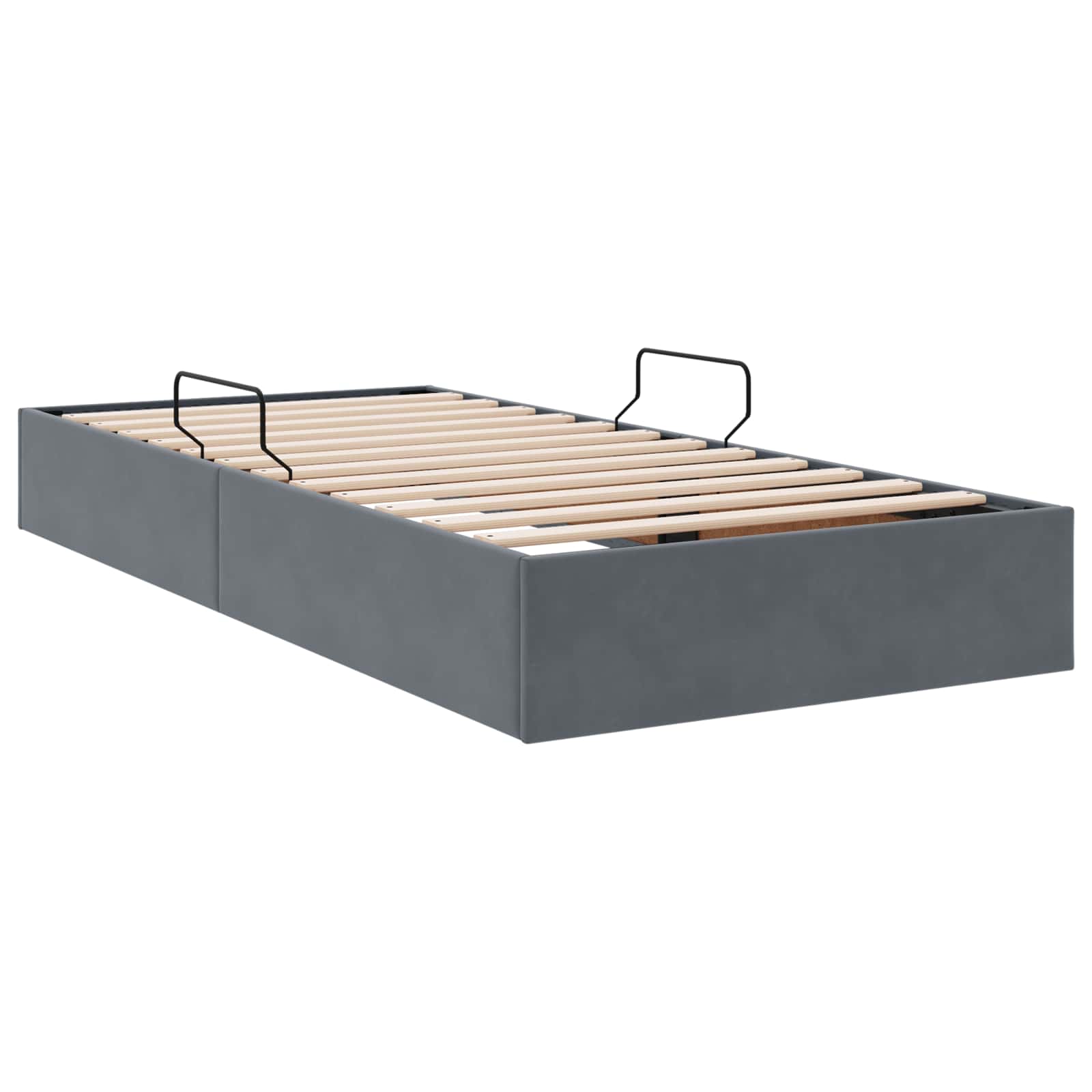 Otomanski krevet s pohranom Tamnosiva 100 x 200 cm Baršun