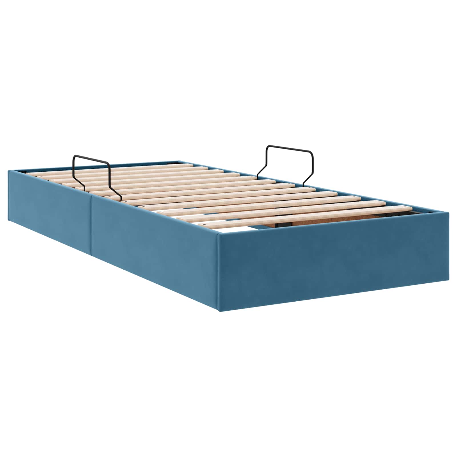 Otomanski krevet s pohranom Tamno plava 100 x 200 cm Baršun
