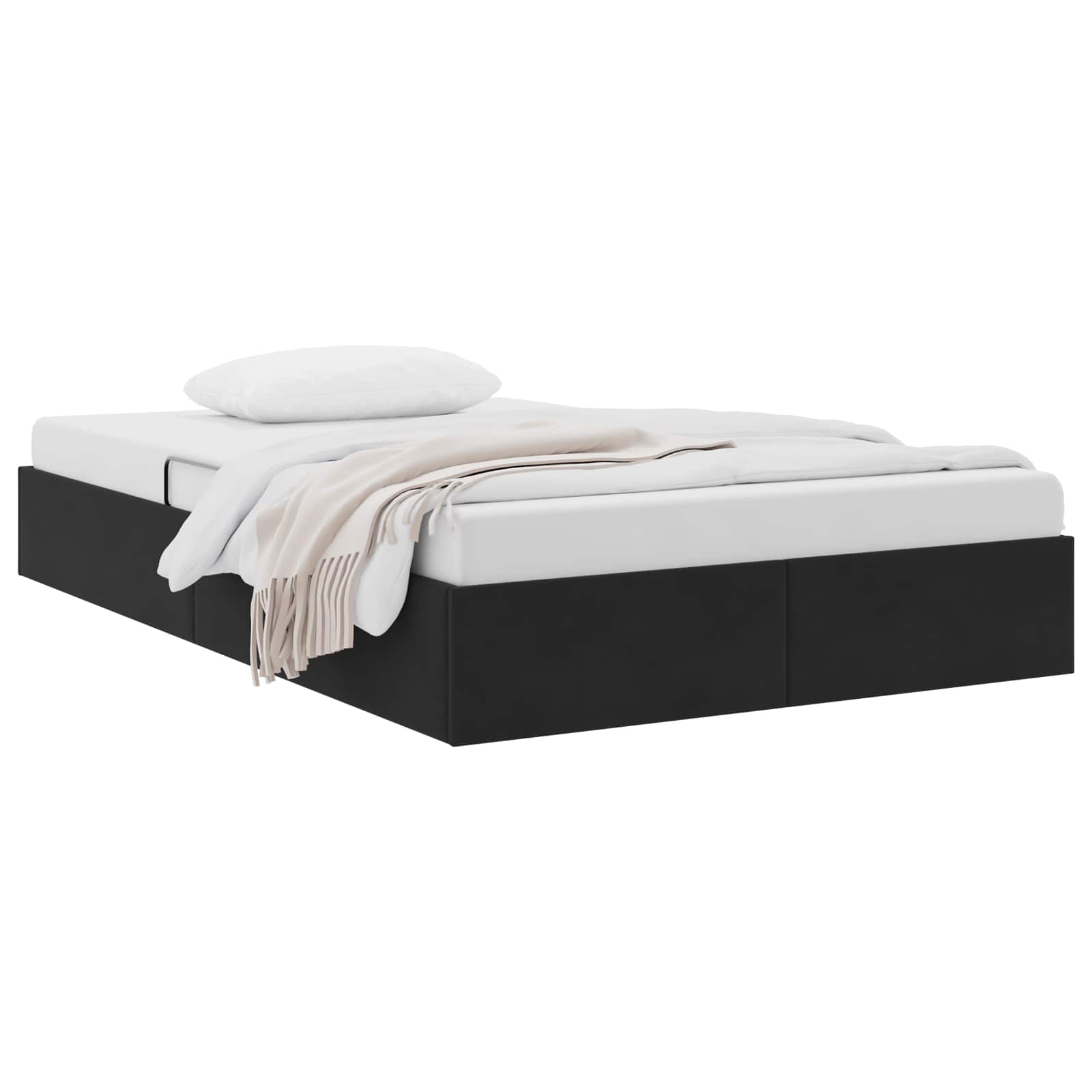 Otomanski krevet s pohranom Crna 120 x 190 cm Baršun