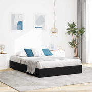 Otomanski krevet s pohranom Crna 140 x 190 cm Baršun