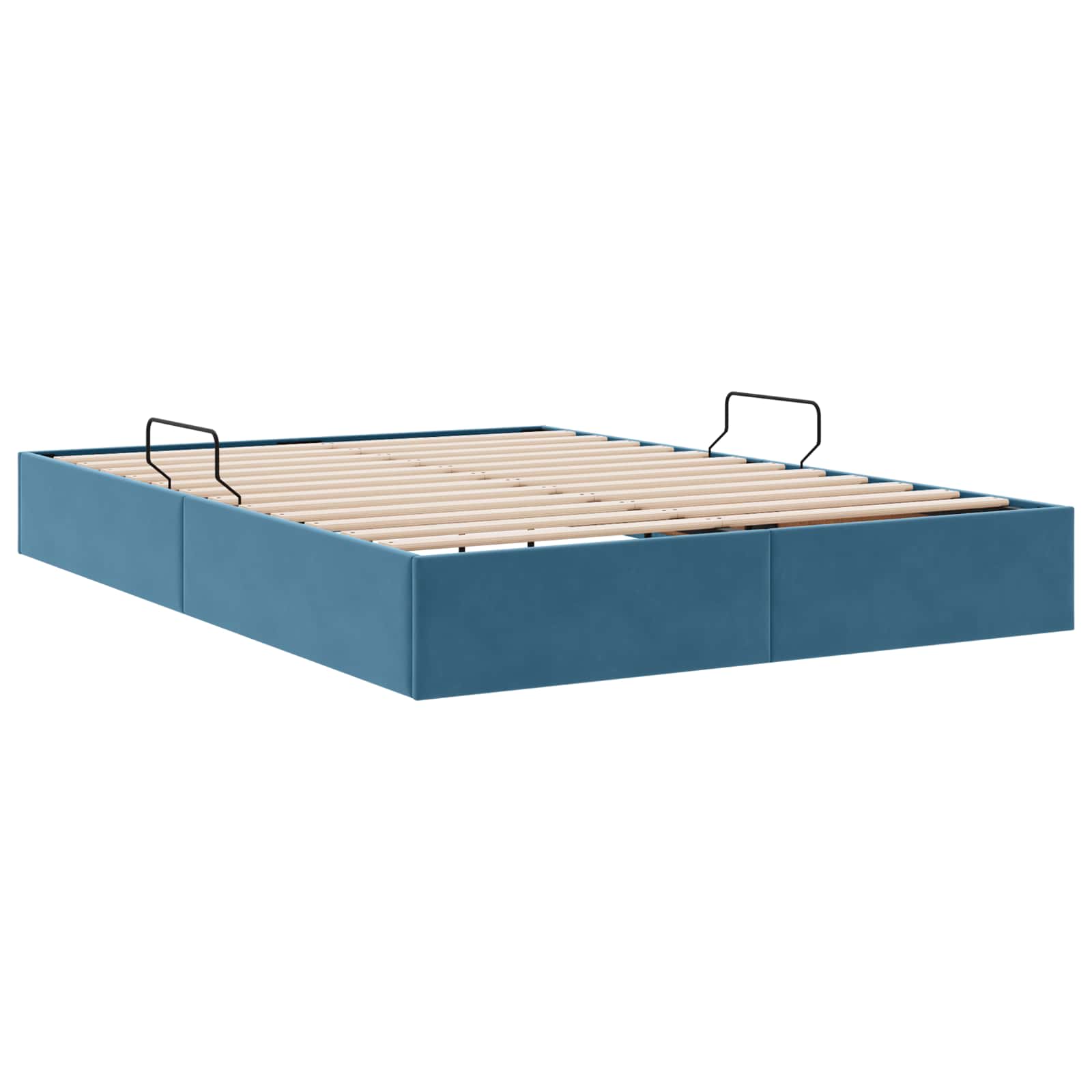Otomanski krevet s pohranom Tamno plava 140 x 190 cm Baršun