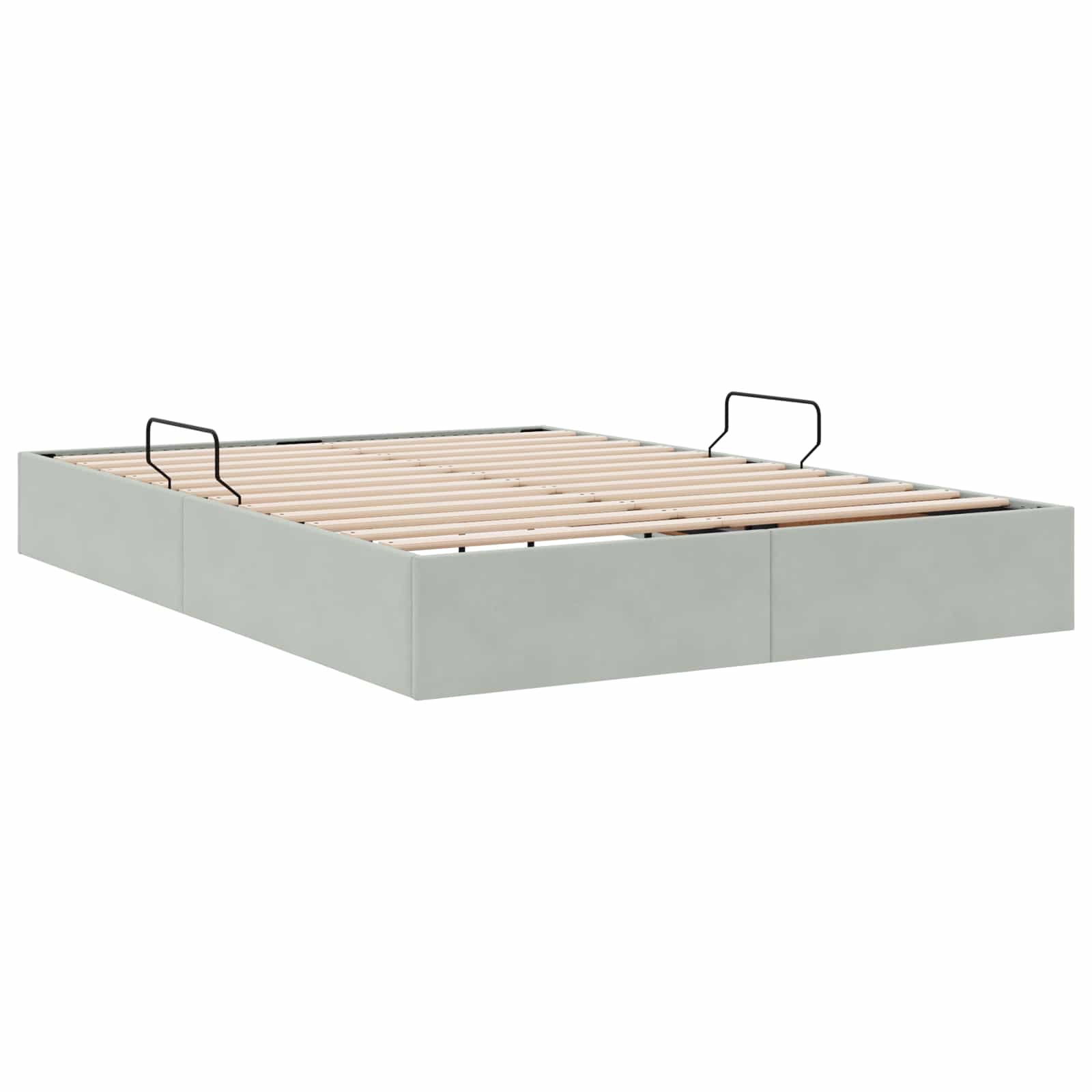 Otomanski krevet s pohranom Svjetlosiva 140 x 200 cm Baršun