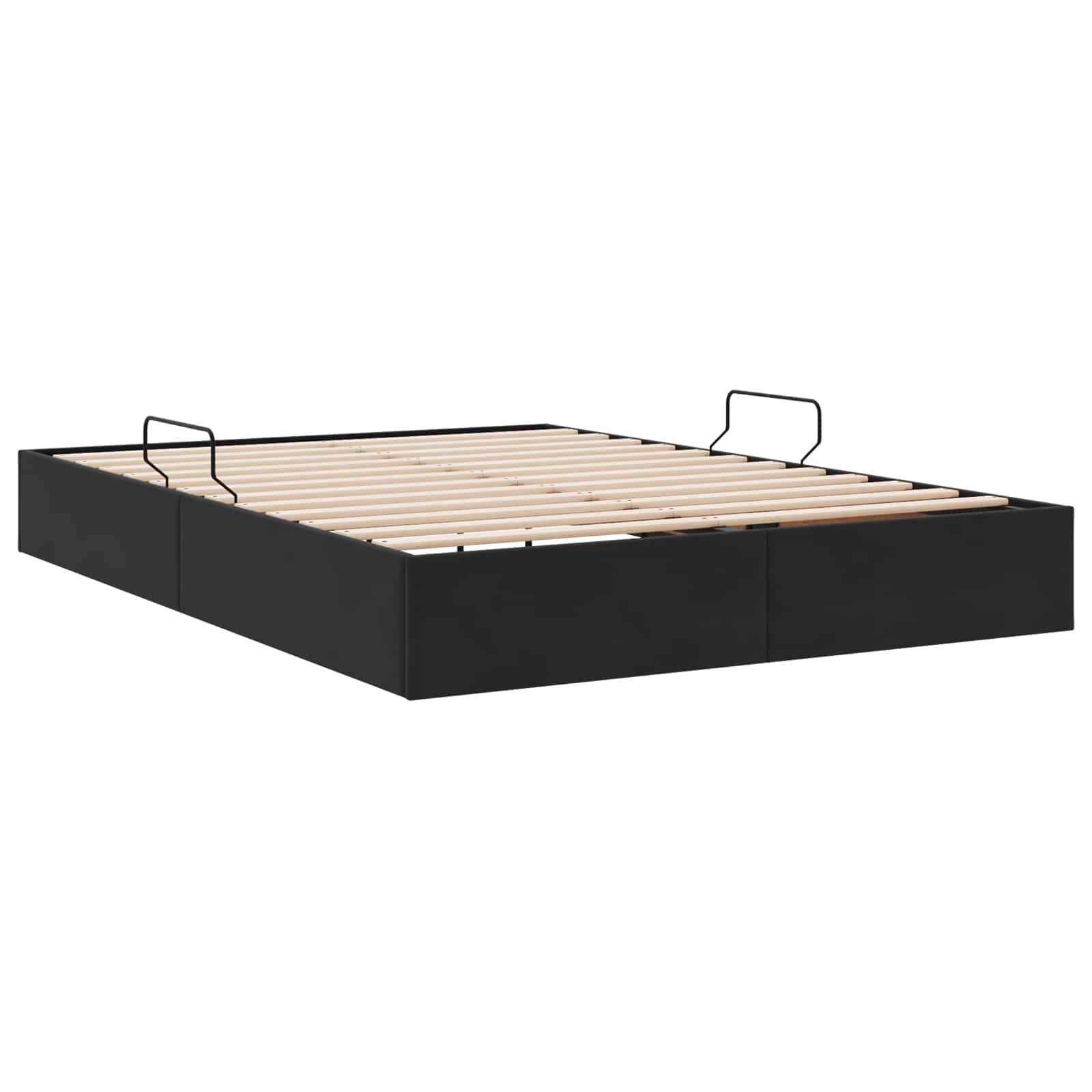Otomanski krevet s pohranom Crna 140 x 200 cm Baršun