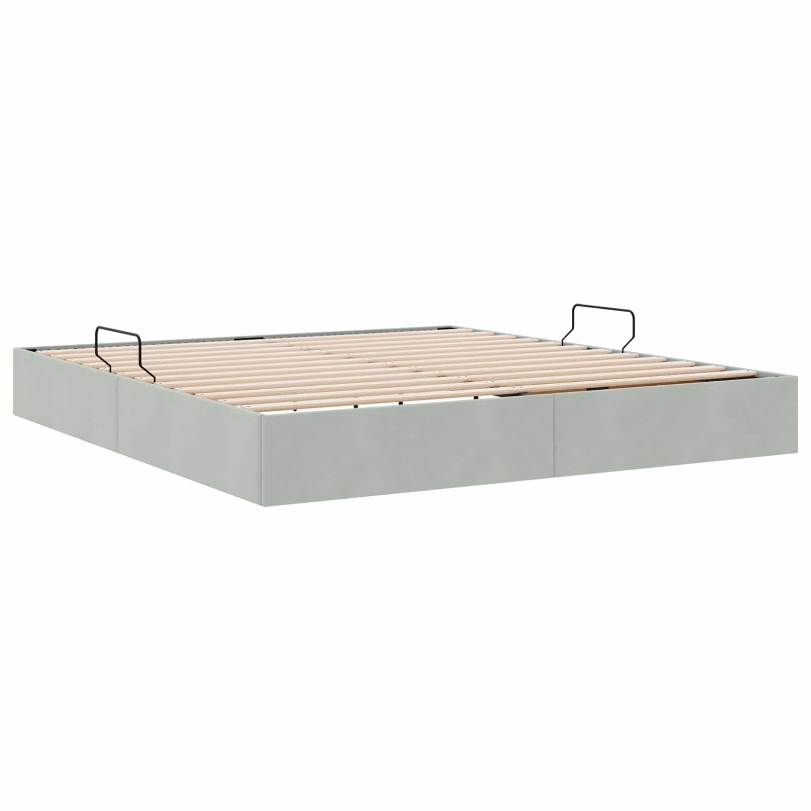 Otomanski krevet s pohranom Svjetlosiva 160 x 200 cm Baršun