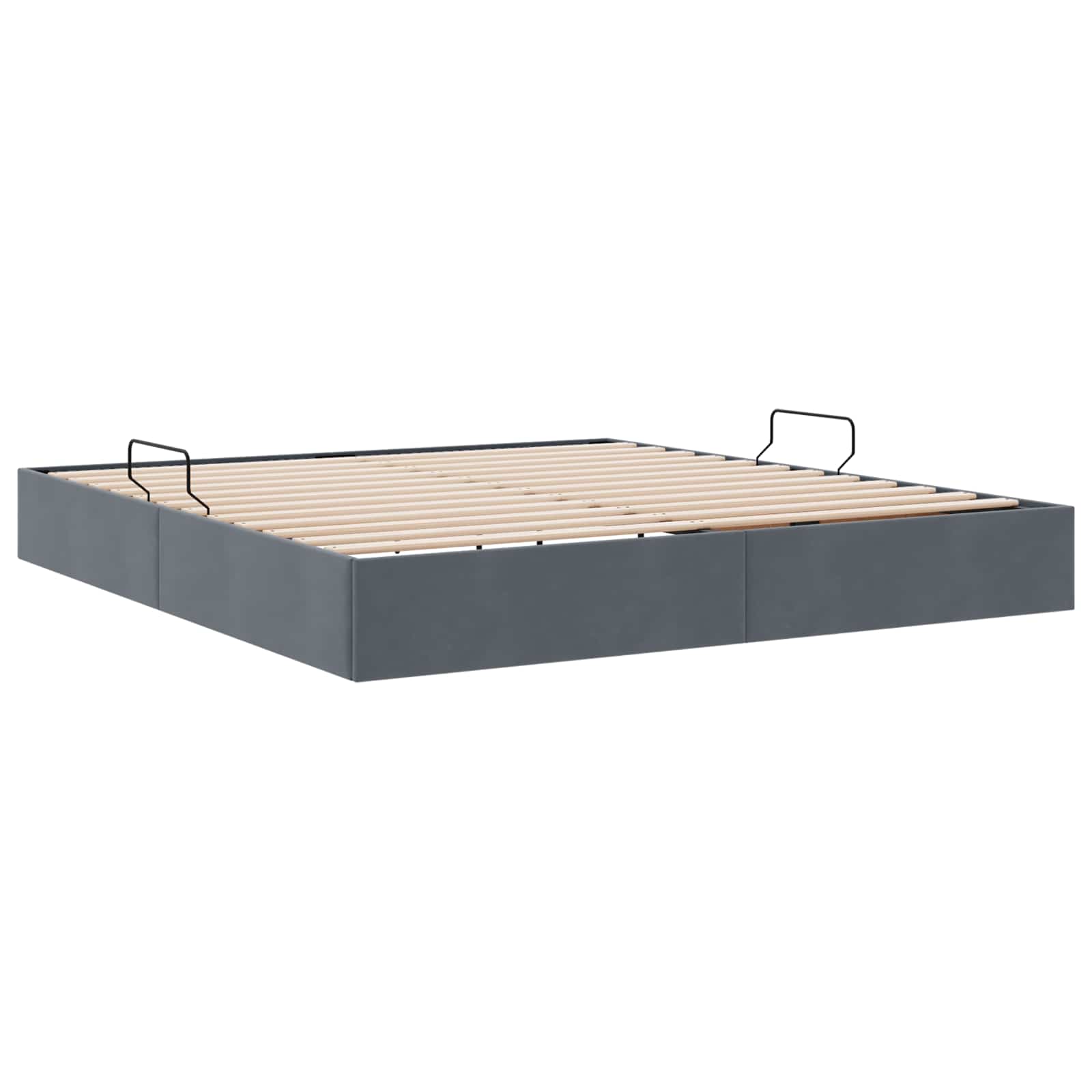 Otomanski krevet s pohranom Tamnosiva 160 x 200 cm Baršun