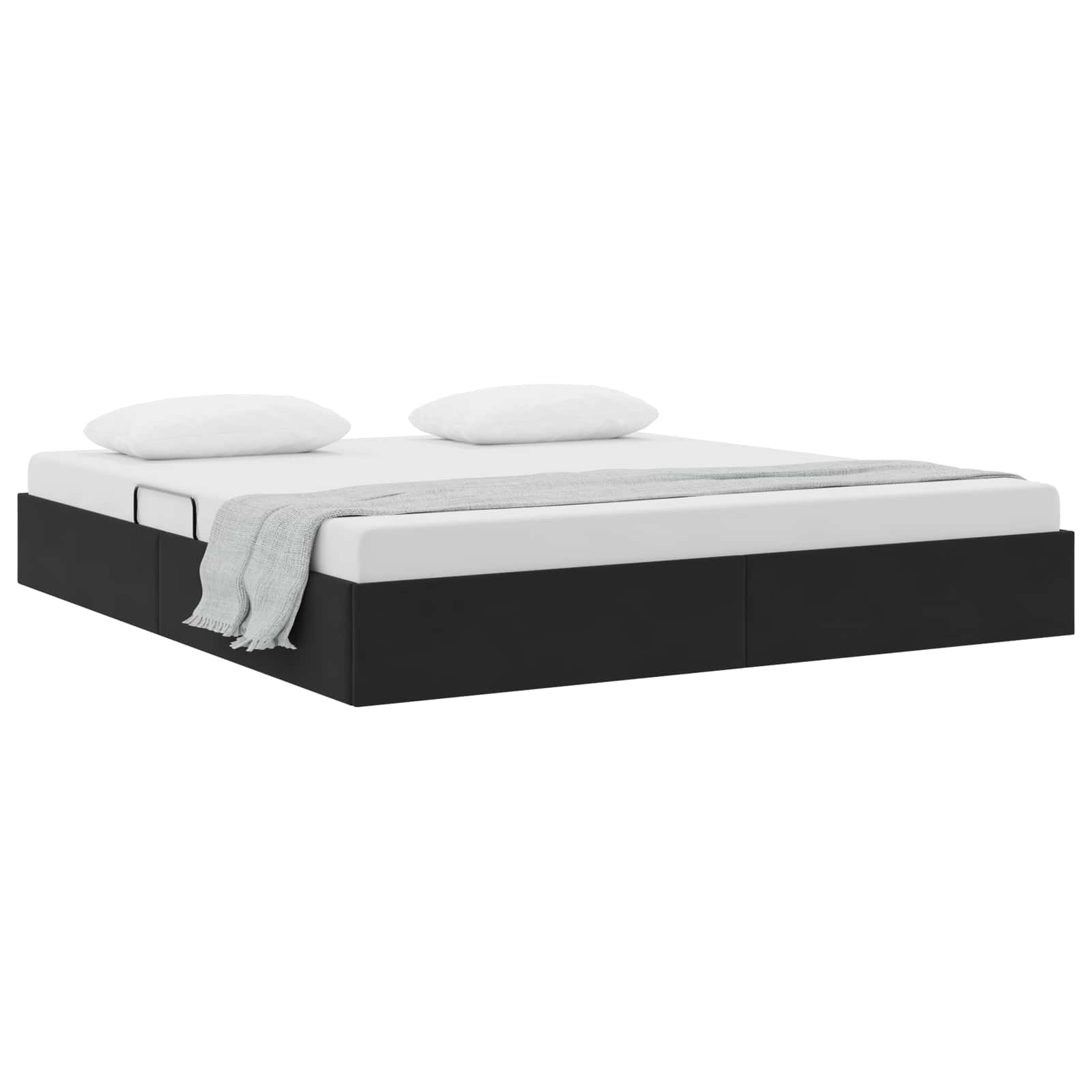 Otomanski krevet s pohranom Crna 180 x 200 cm Baršun