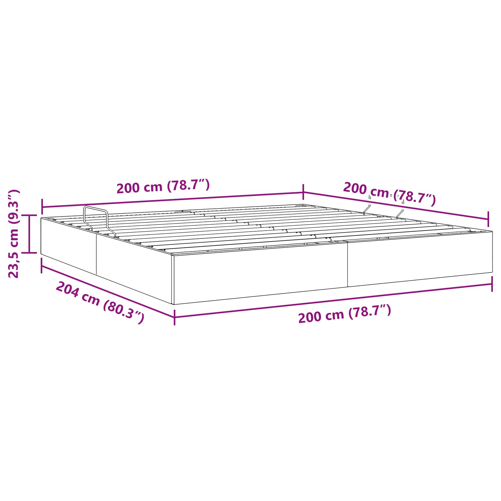 Otomanski krevet s pohranom Ružičasta 200 x 200 cm Baršun