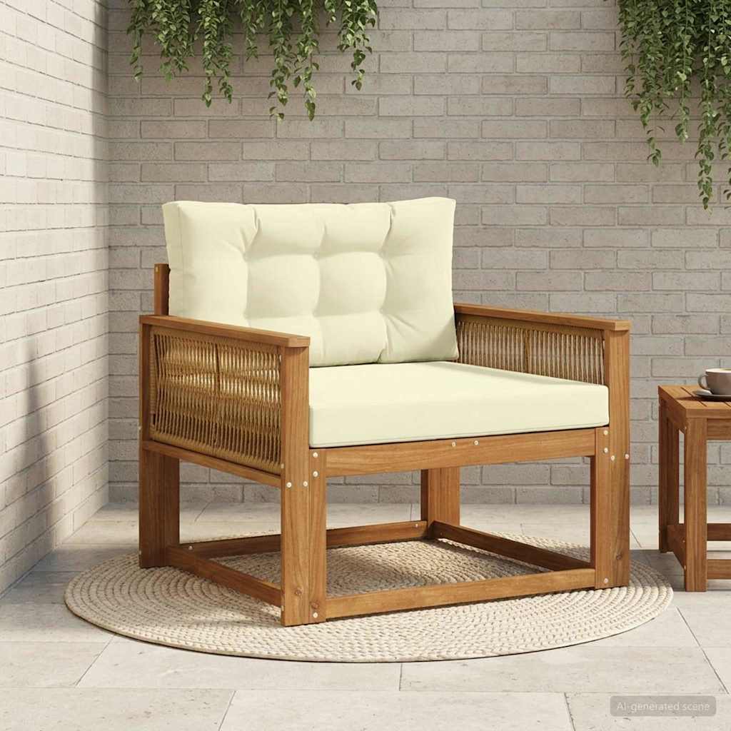 Srednja sofa za van Čvrsto drvo akacije Prirodna