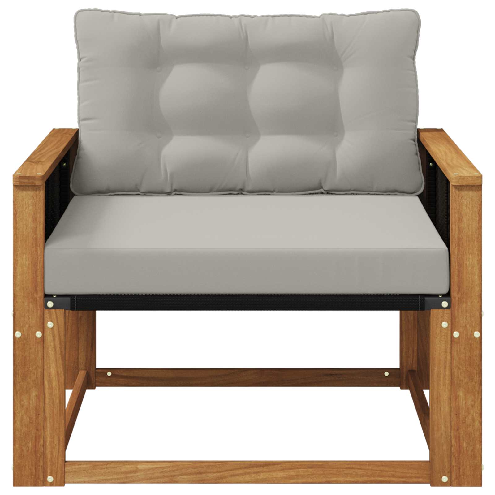 Set vanjskih sofa Čvrsto drvo akacije i Textilene Prirodna
