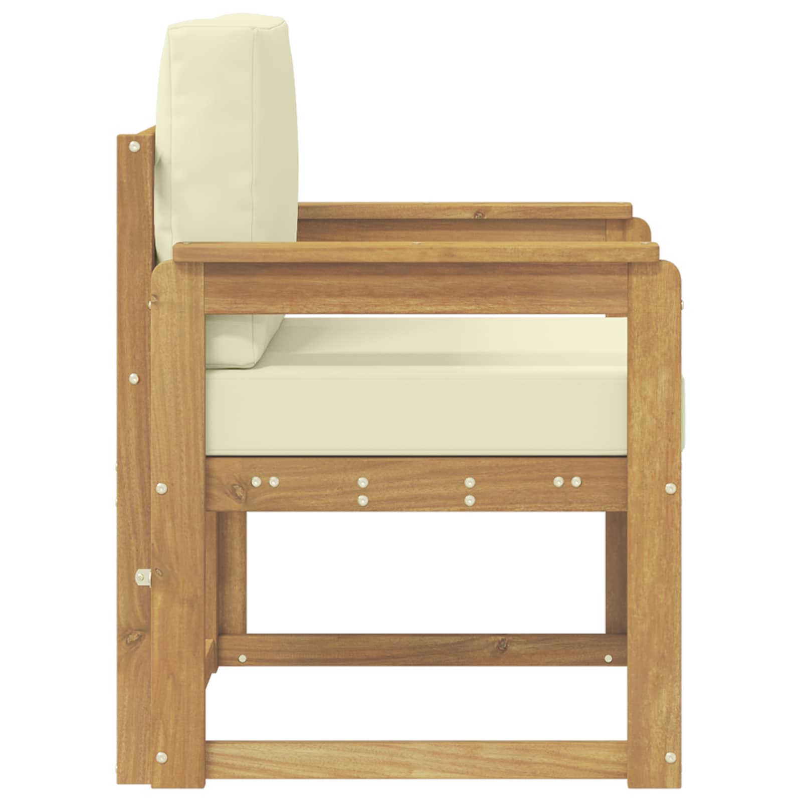 2 Komad Set vanjskih sofa Poliester Bijela i Krem
