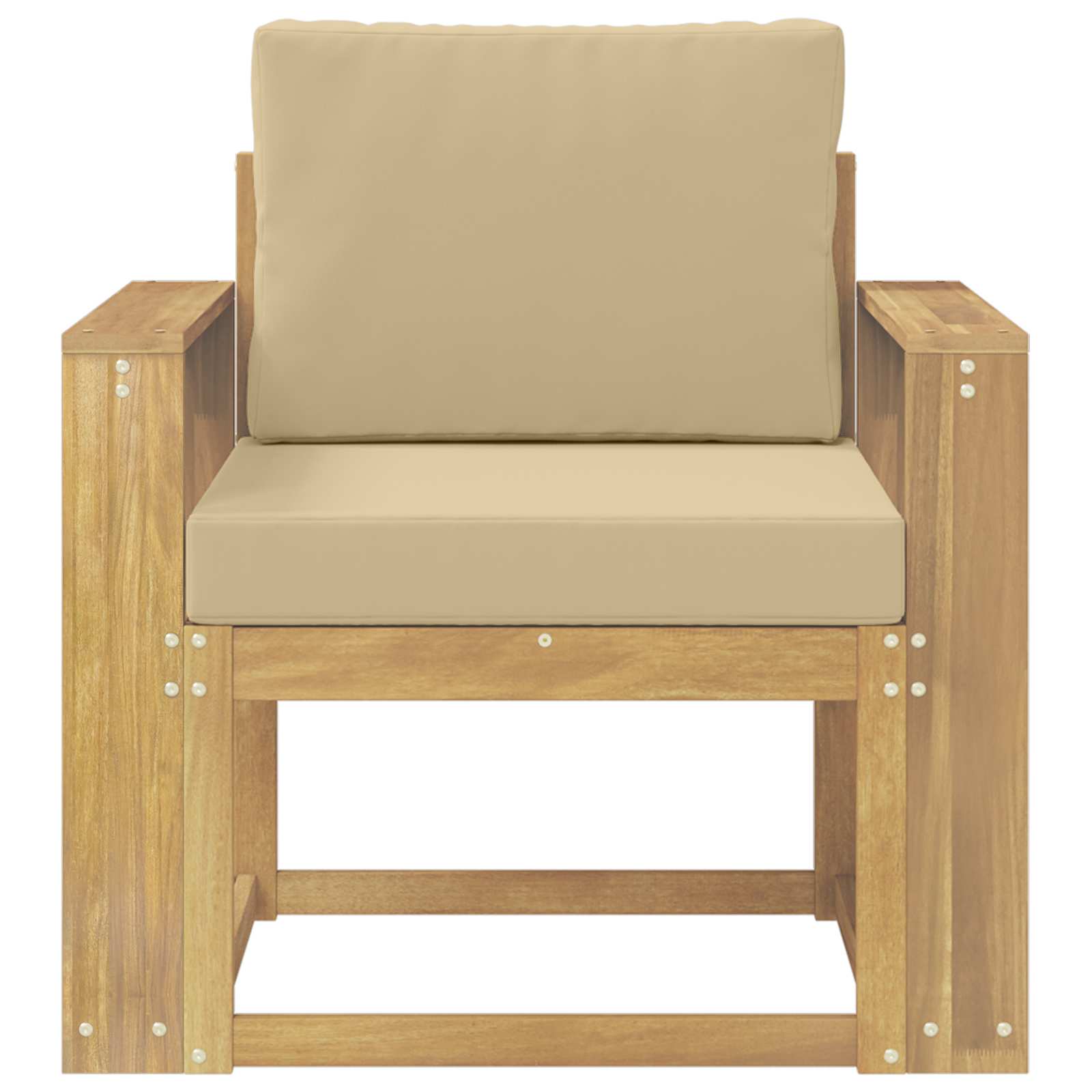 2 Komad Set vanjskih sofa Poliester Bijela i Bež