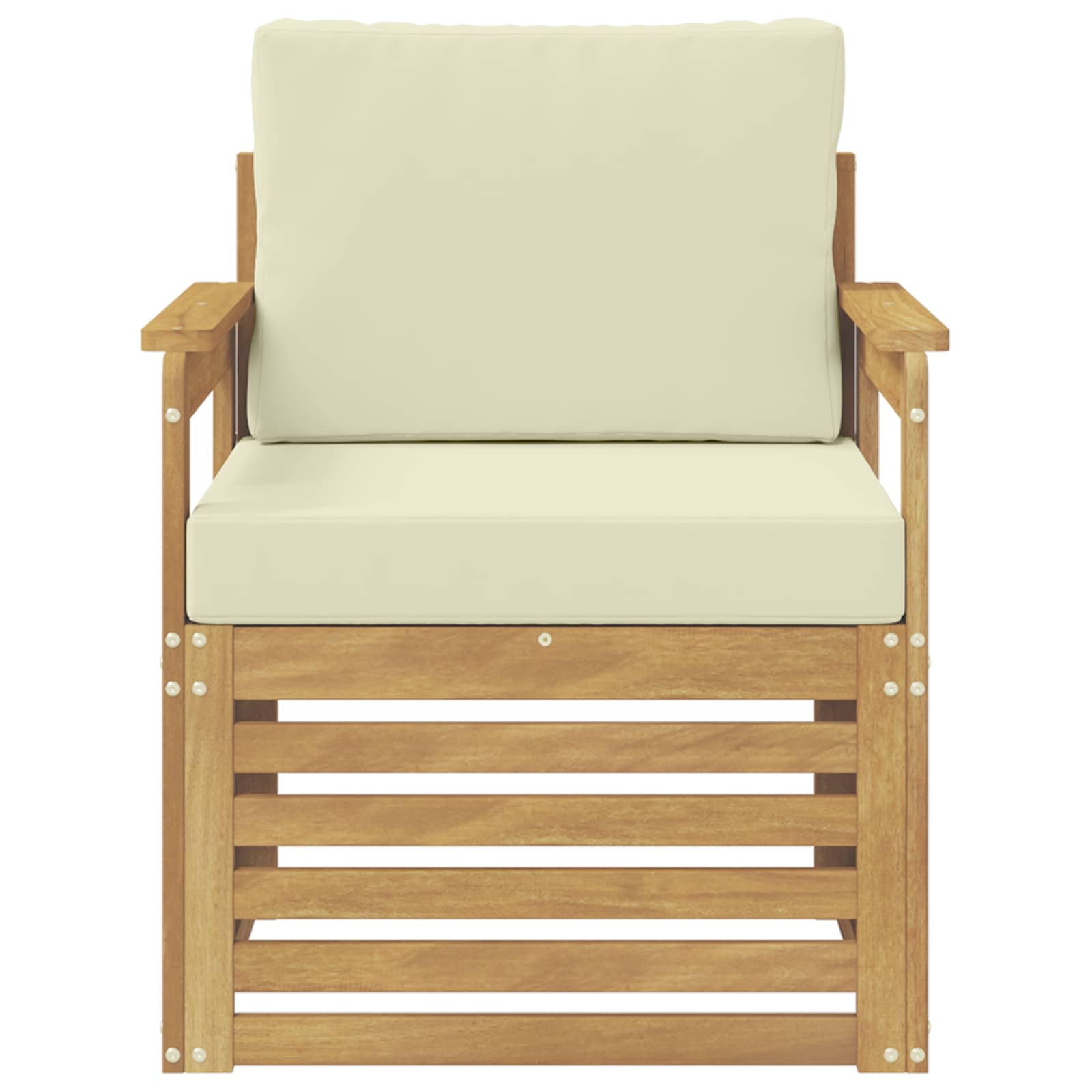 2 Komad Set vanjskih sofa Poliester Bijela i Krem