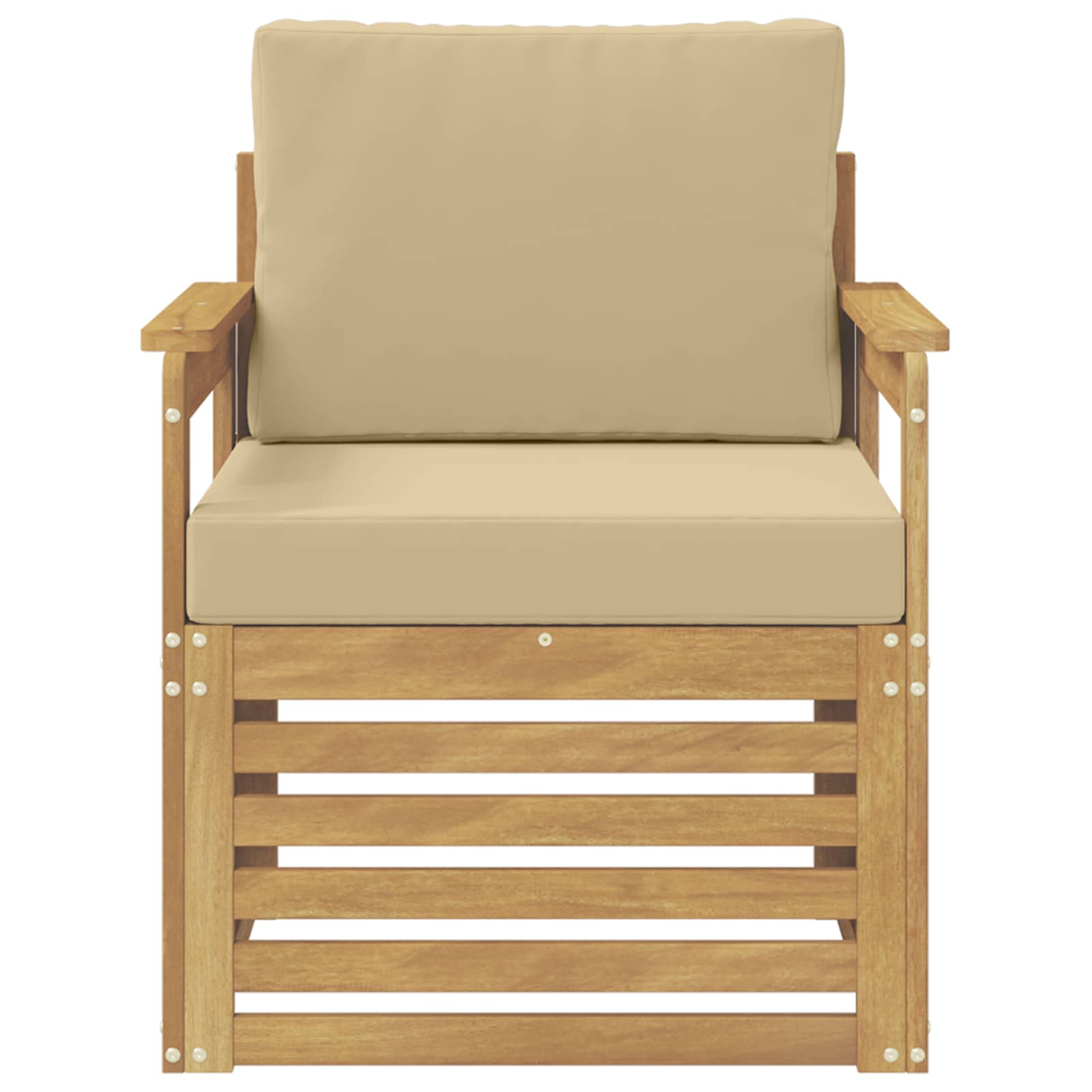 2 Komad Set vanjskih sofa Poliester Bijela i Bež