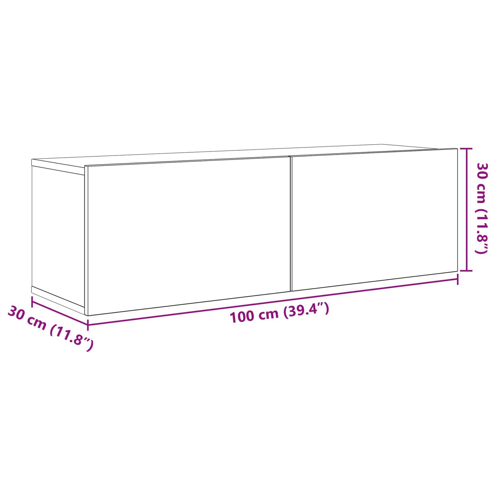 Set TV komoda 5 pcs 100 x 30 x 30 cm Crni hrast