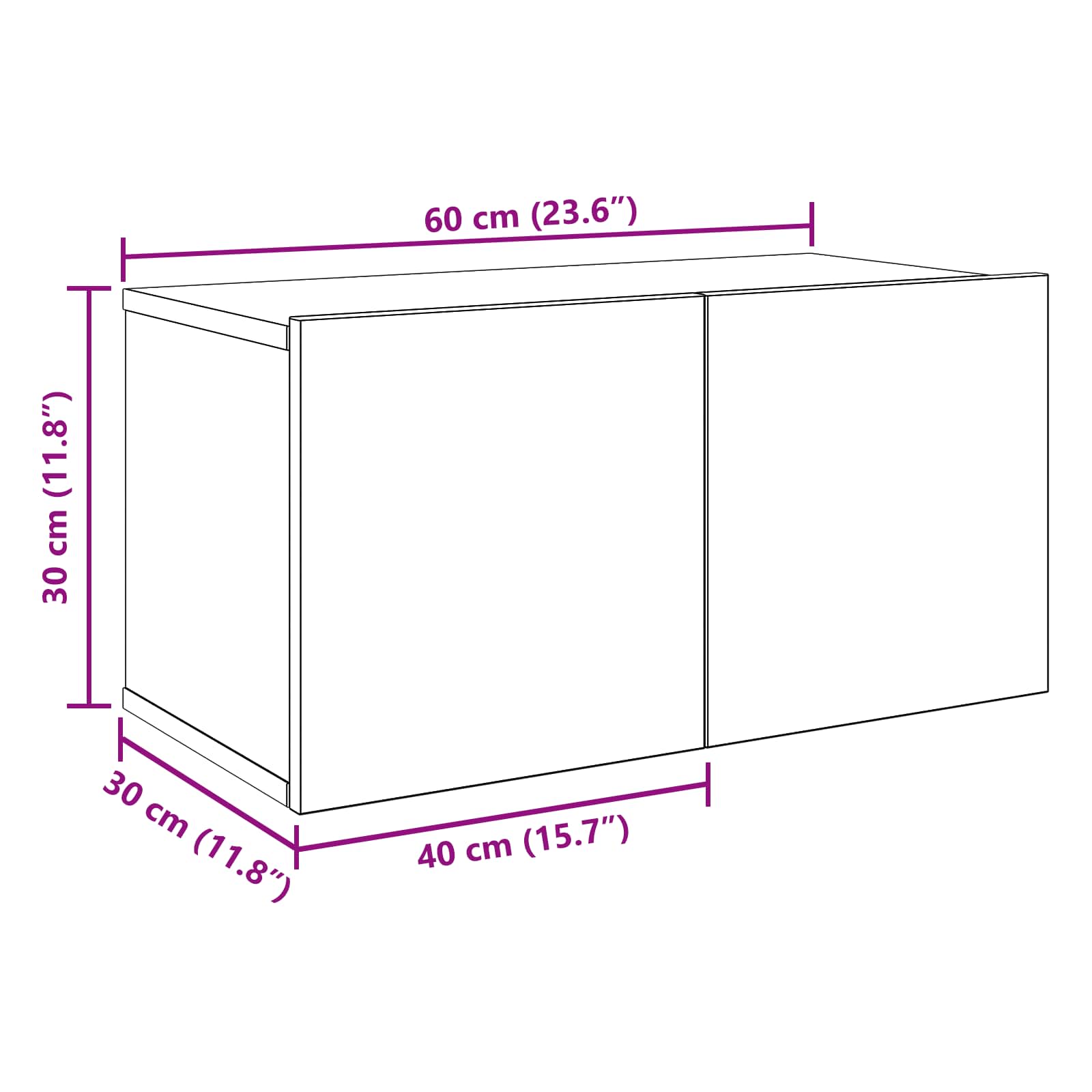 Set TV komoda 8 pcs 120 x 30 x 30 cm Crni hrast