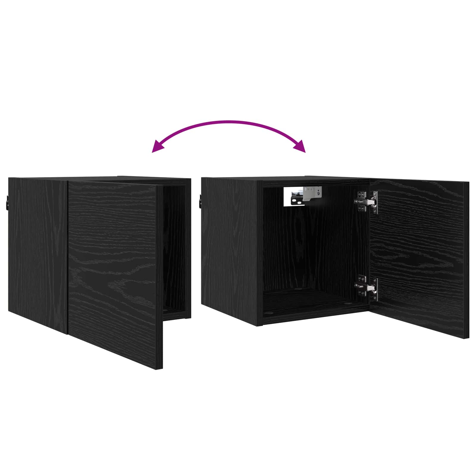 Ormar za TV montiran na zid 8 pcs Crni hrast 30,5 x 30 x 30 cm