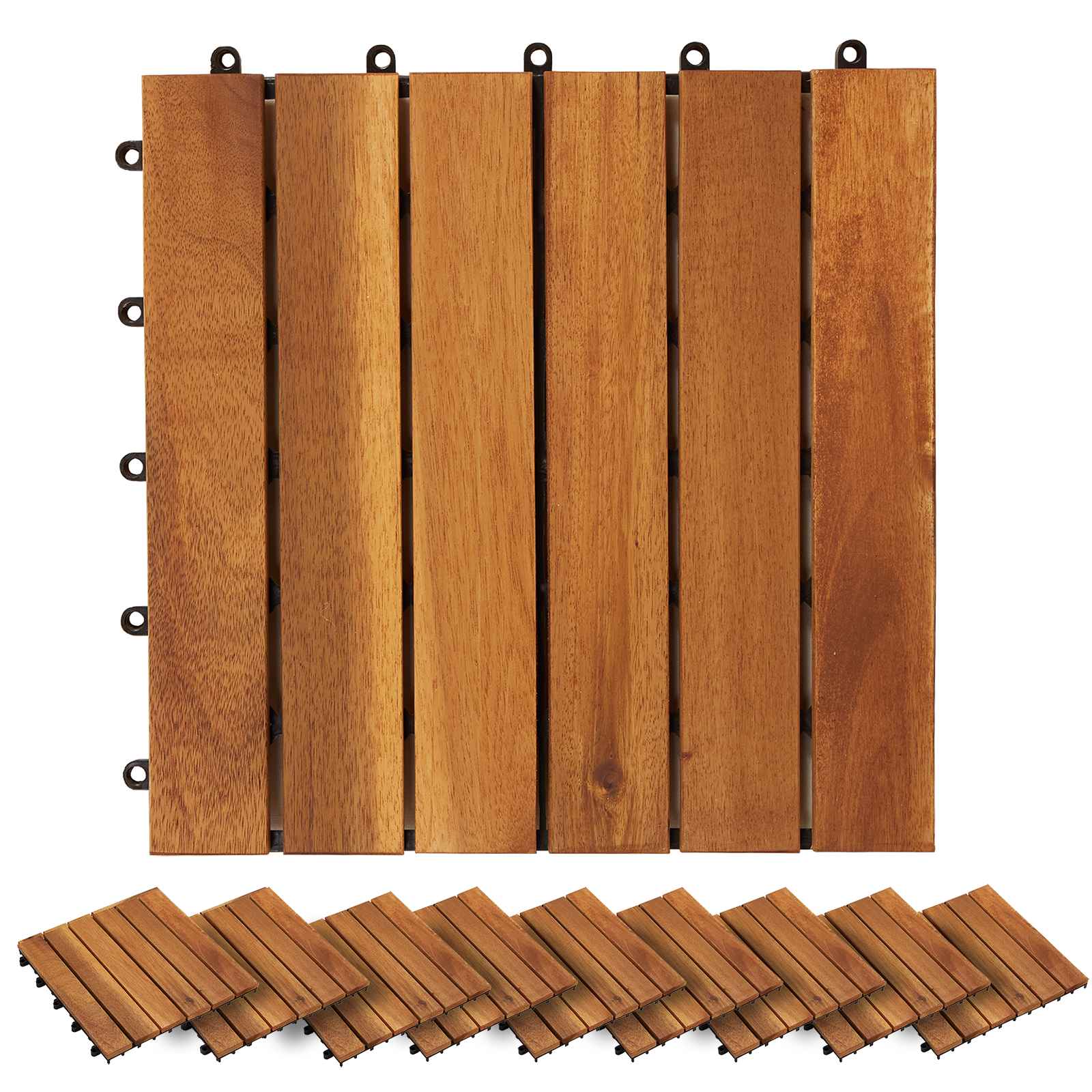 Pločice za decking 30 pcs Smeđa 30 x 30 cm Acacijsko drvo
