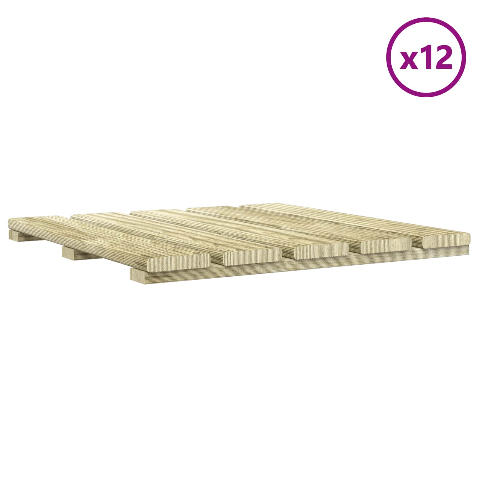 Pločice za decking 12 pcs Zelena 50 x 50 cm