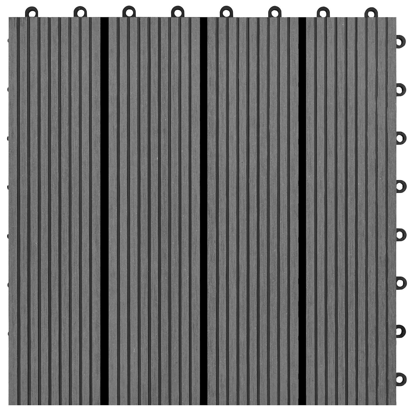 Pločice za decking 22 pcs Siva 30 x 30 cm Drvoplastična smjesa