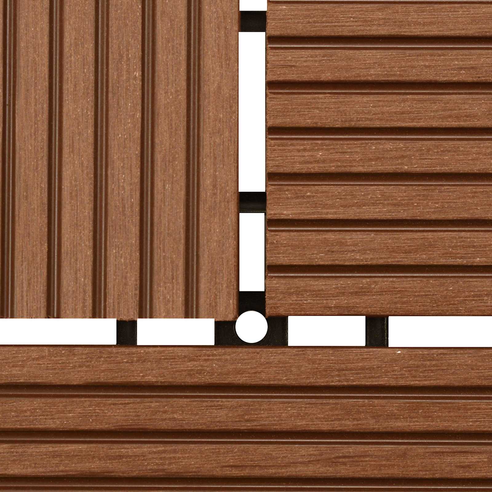 Pločice za decking 22 pcs Smeđa 30 x 30 cm Drvoplastična smjesa