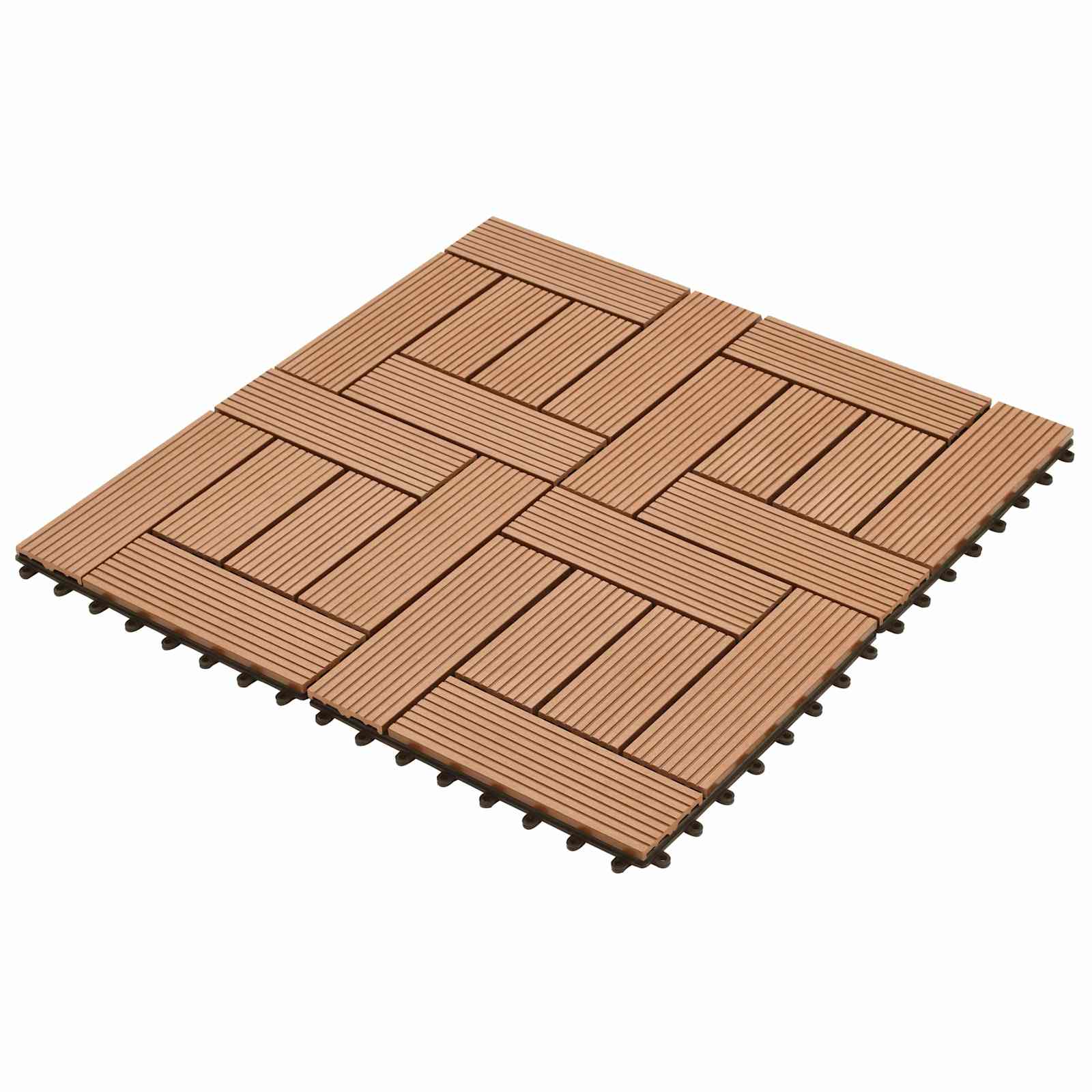 Pločice za decking 22 pcs Smeđa 30 x 30 cm Drvoplastična smjesa