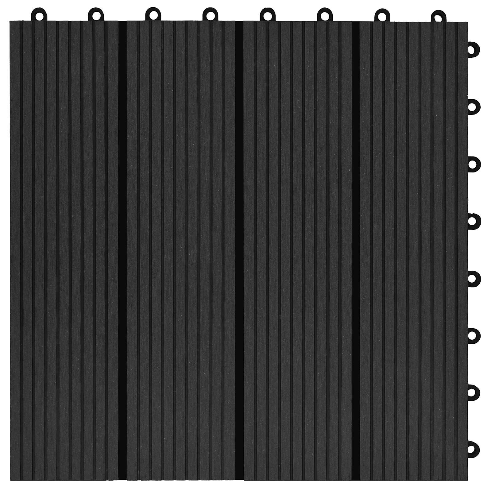 Pločice za decking 22 pcs Crna 30 x 30 cm Drvoplastična smjesa