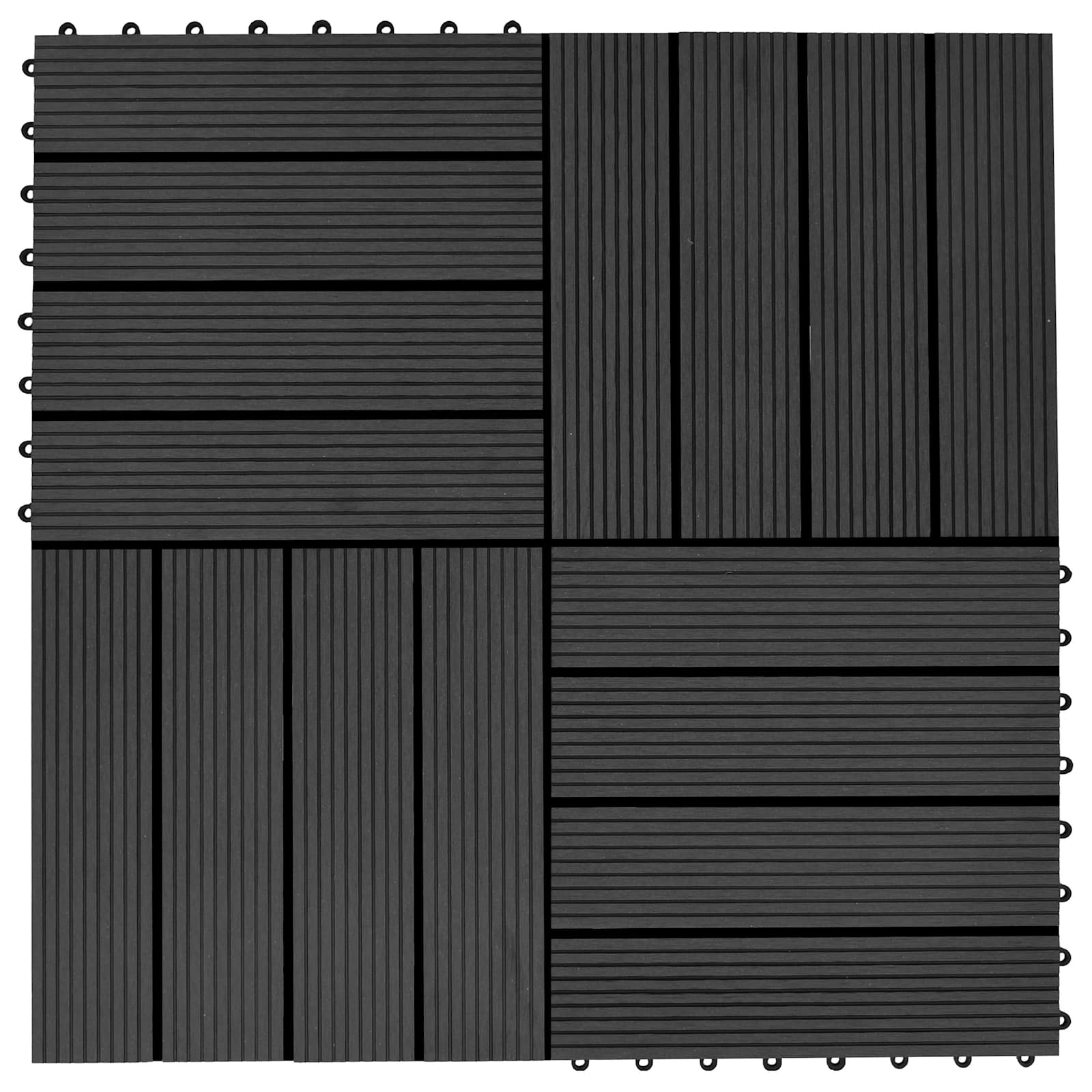 Pločice za decking 22 pcs Crna 30 x 30 cm Drvoplastična smjesa