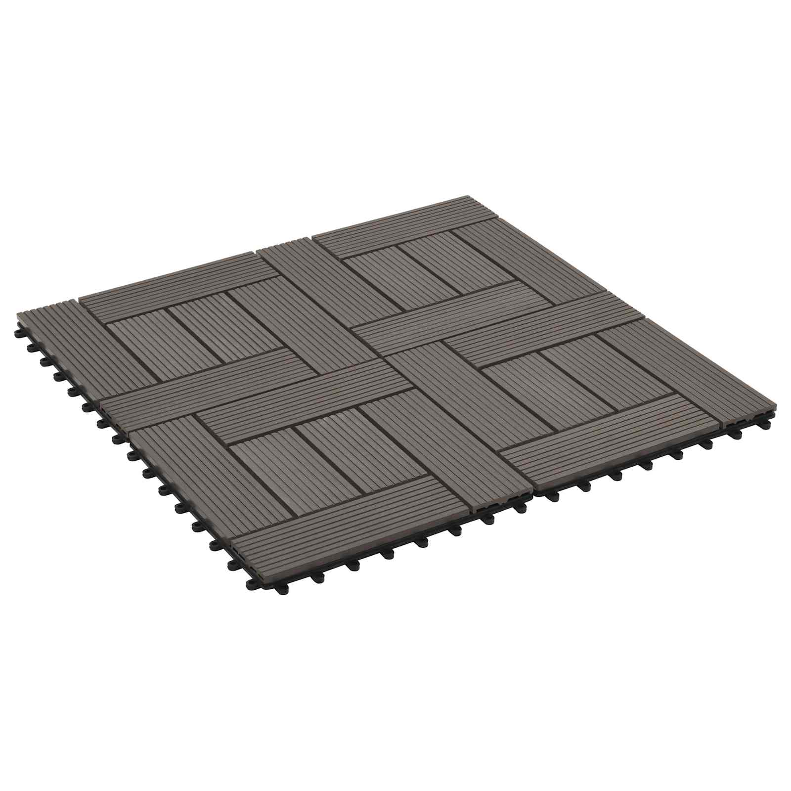 Pločice za decking 22 pcs Tamno smeđa 30 x 30 cm