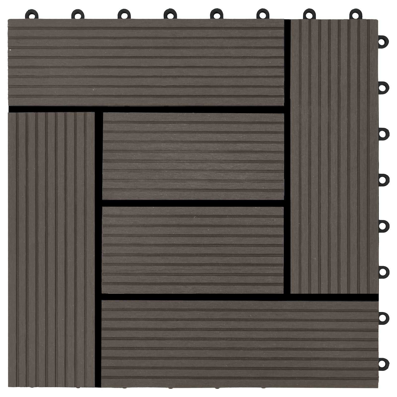 Pločice za decking 22 pcs Tamno smeđa 30 x 30 cm