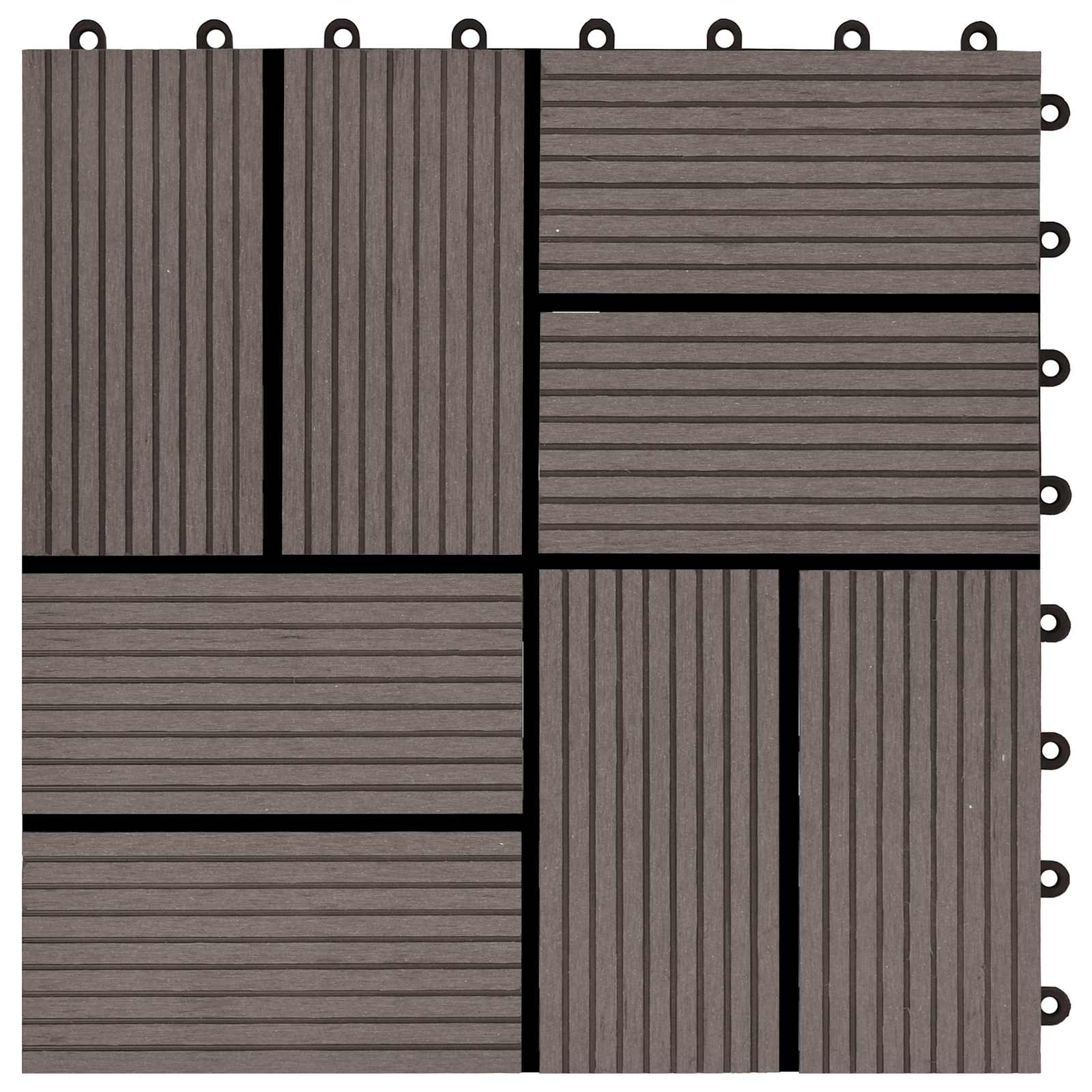 Pločice za decking 22 pcs Tamno smeđa 30 x 30 cm