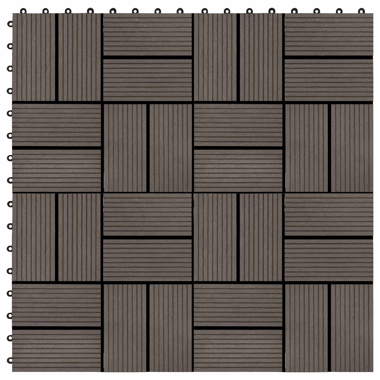 Pločice za decking 22 pcs Tamno smeđa 30 x 30 cm
