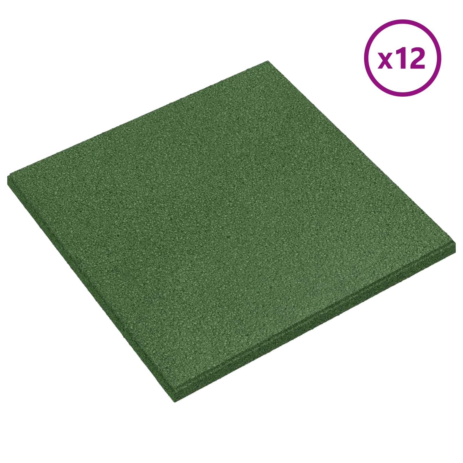 Ploče za zaštitu od padova 12 pcs Zelena 50 x 50 cm Guma