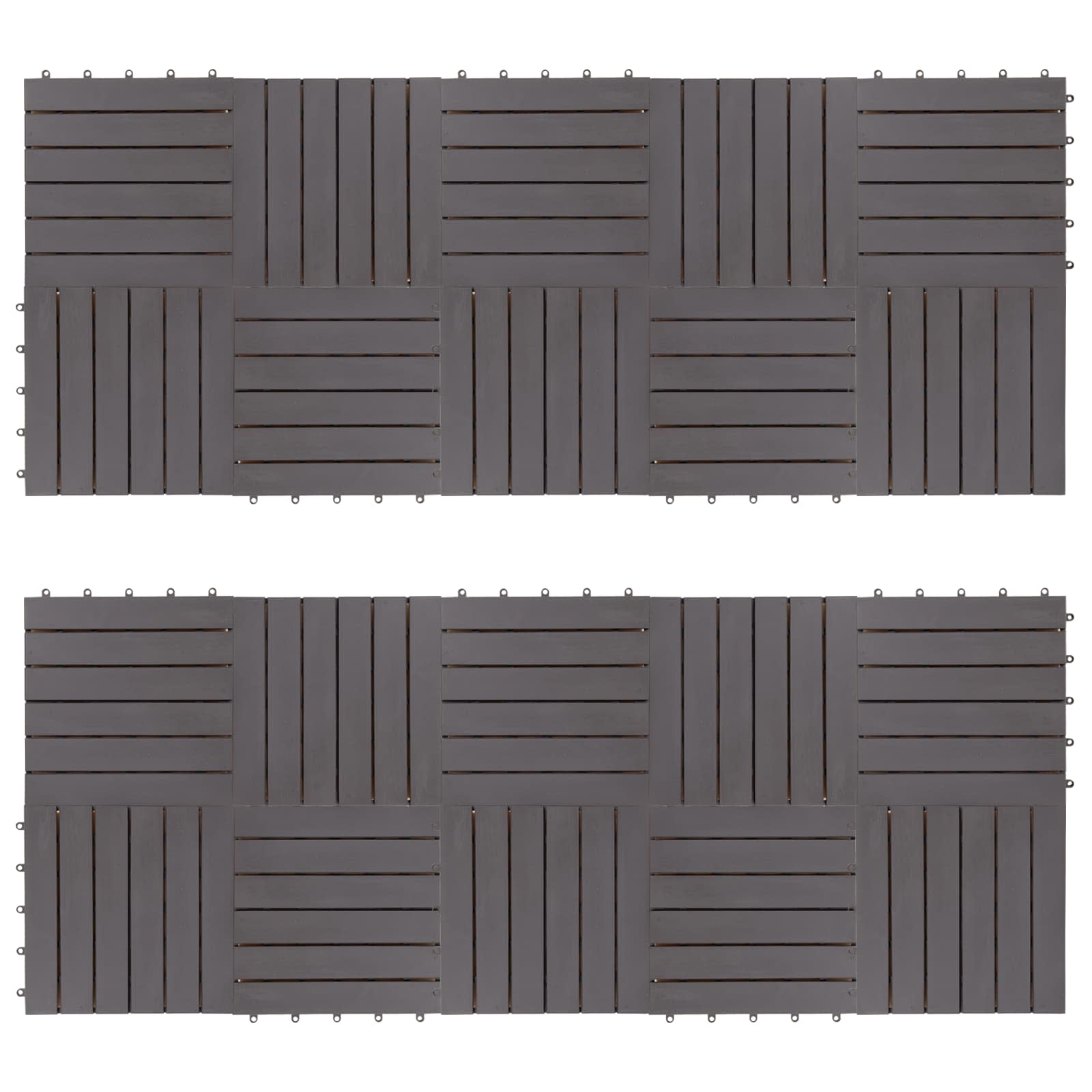 Pločice za decking 20 pcs Siva 30 x 30 cm Acacijsko drvo
