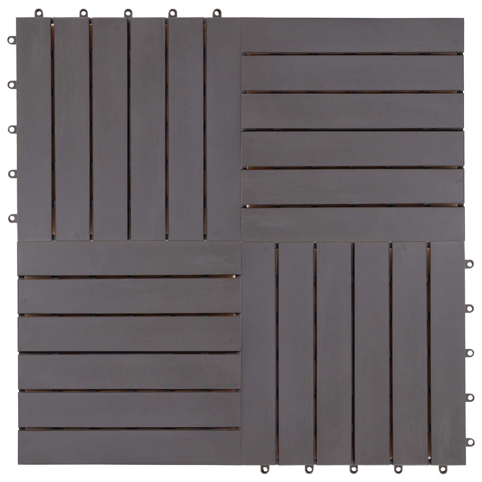 Pločice za decking 20 pcs Siva 30 x 30 cm Acacijsko drvo