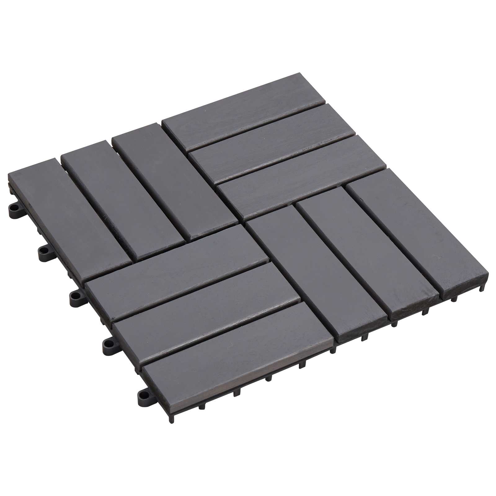 Pločice za decking 20 pcs Siva 30 x 30 cm Acacijsko drvo
