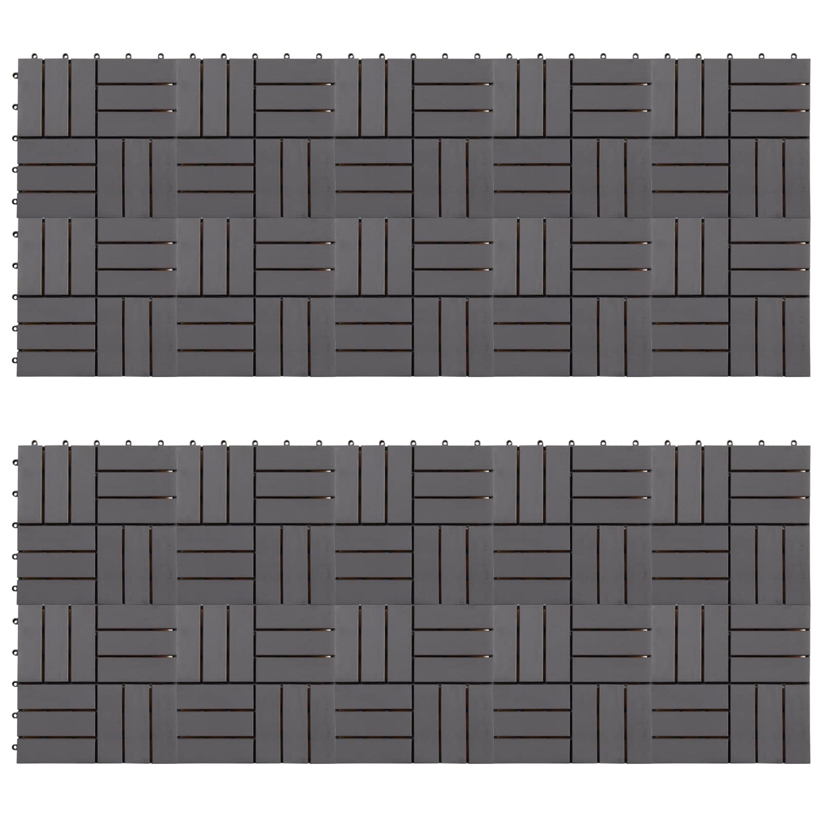 Pločice za decking 20 pcs Siva 30 x 30 cm Acacijsko drvo