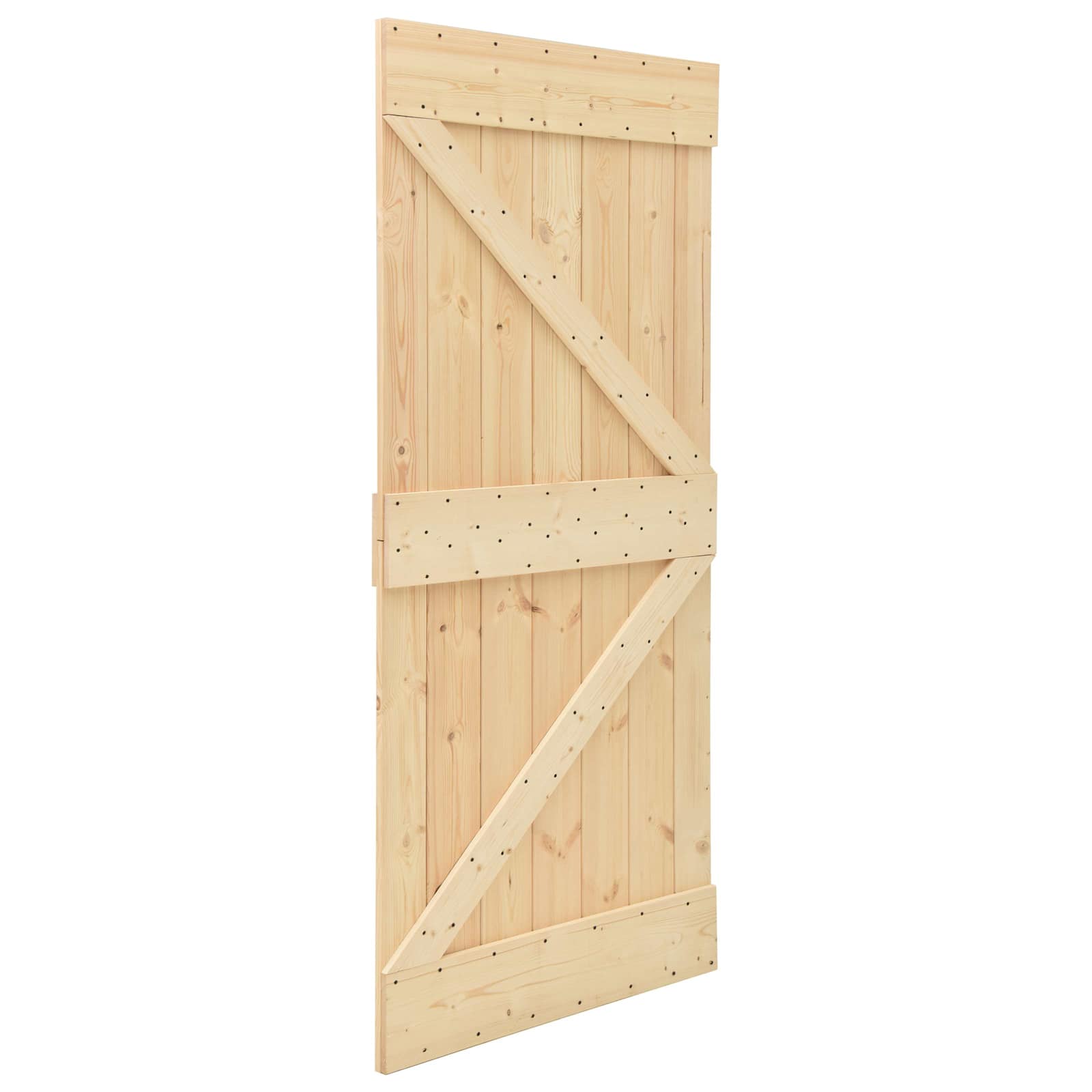 Klizna vrata Prirodna i crna 80 x 210 cm Masivna borovina